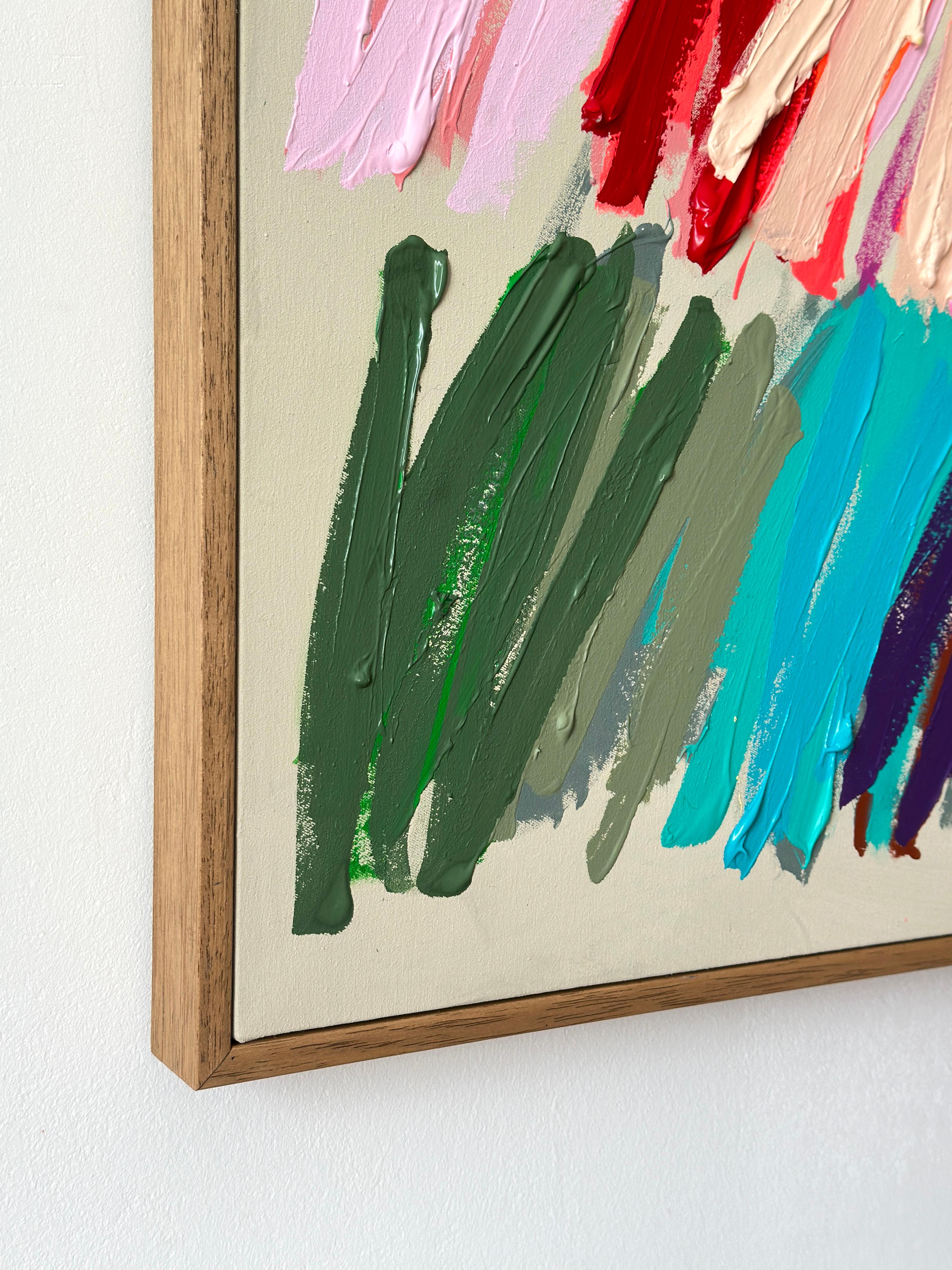 Contemporary Happy Abstract Pastel Strokes Colors Artist Christina Gschwantner For Sale 5