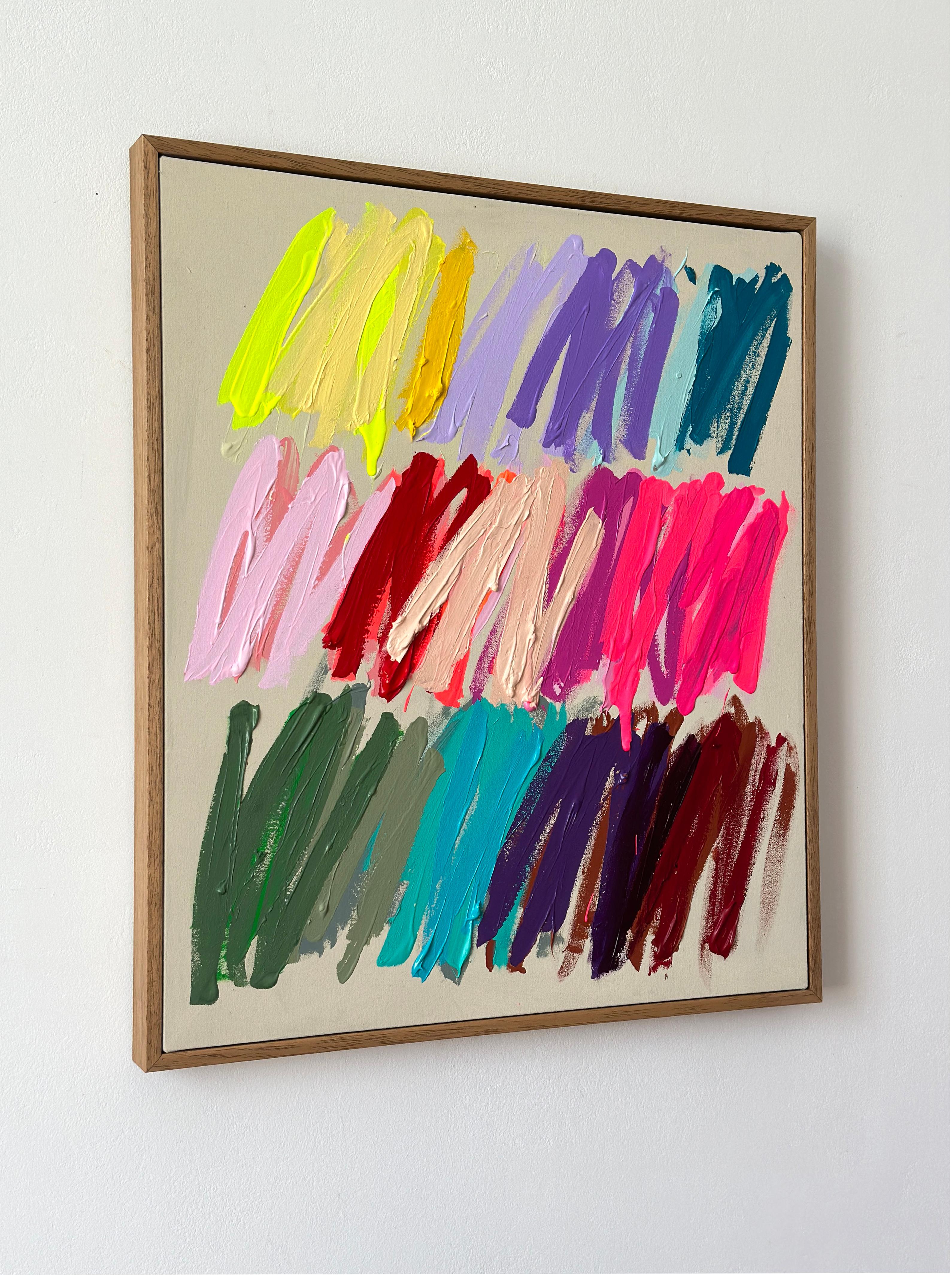 Contemporary Happy Abstract Pastel Strokes Colors Artist Christina Gschwantner For Sale 7