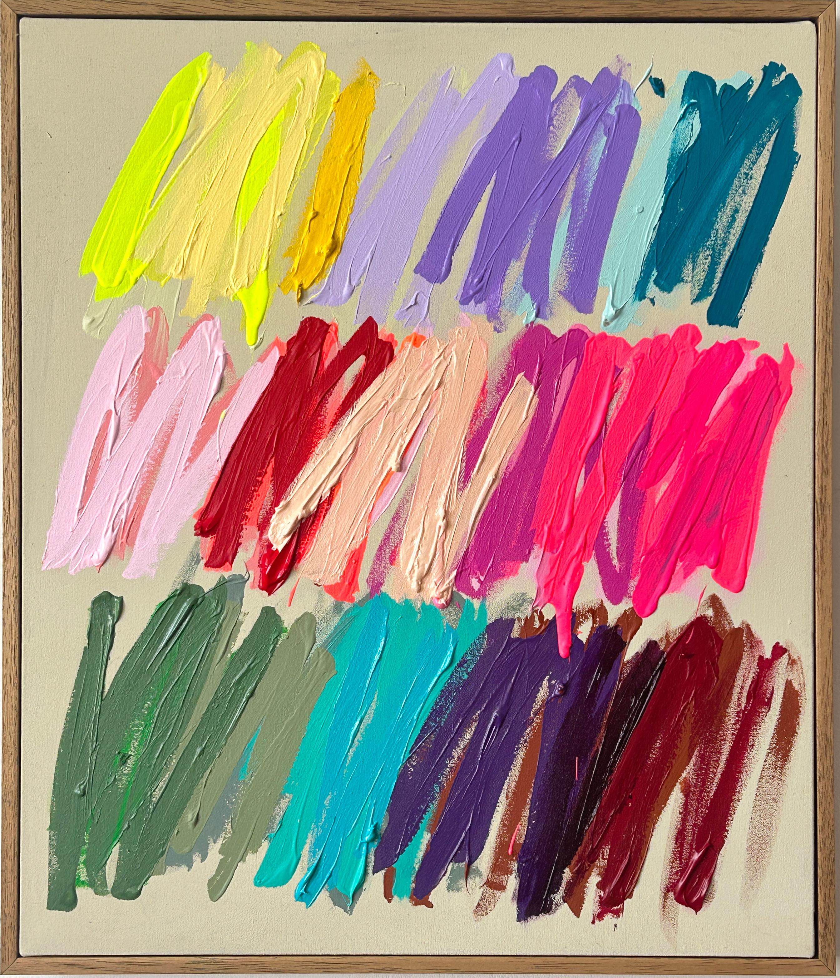 Contemporary Happy Abstract Pastel Strokes Colors Artista Christina Gschwantner