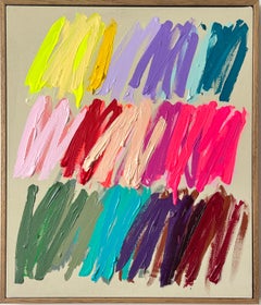 Contemporary Happy Abstract Pastel Strokes Colors Artist Christina Gschwantner