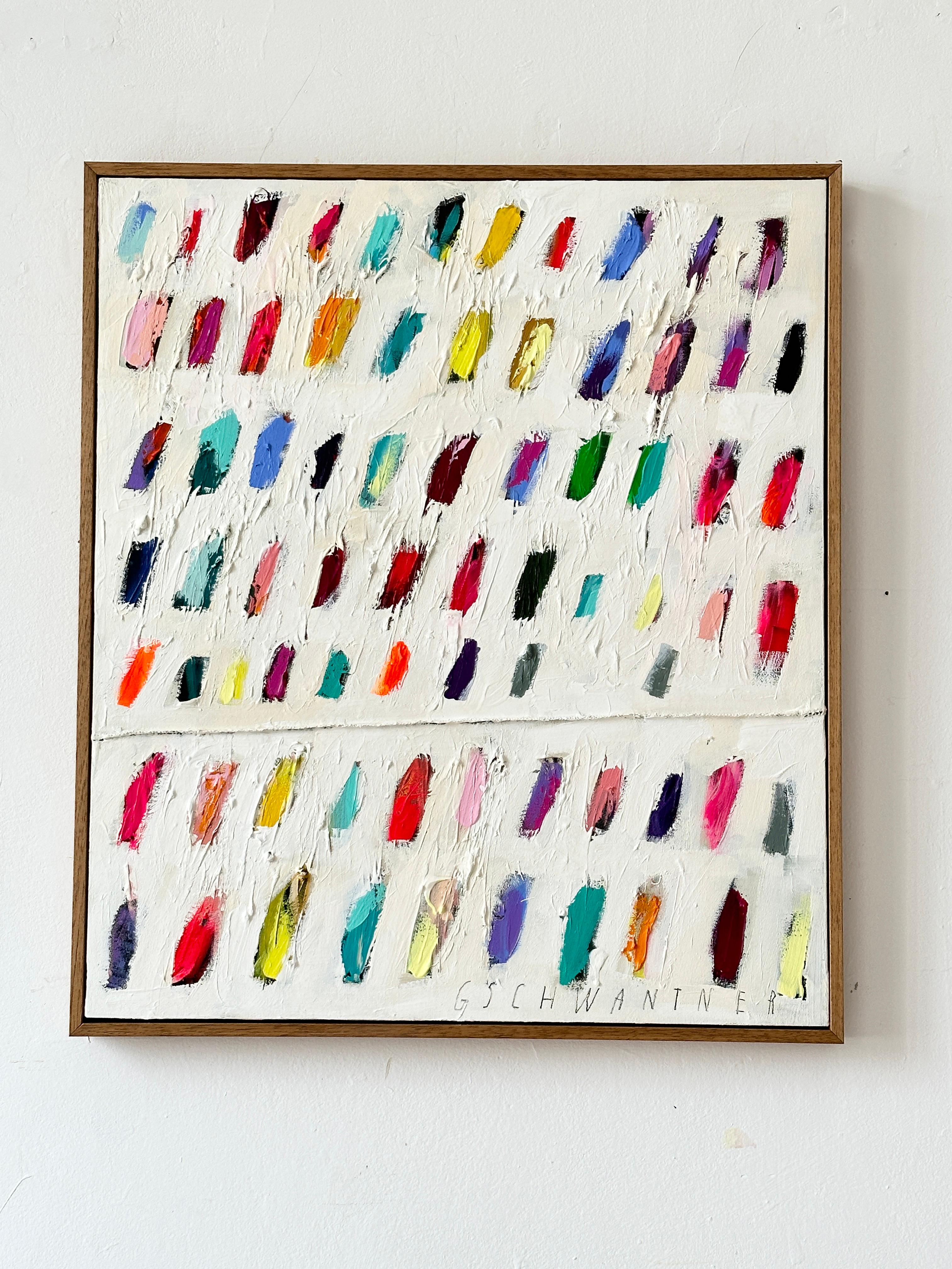 Zeitgenössische Happy Pastell Abstrakte Dots Farben Künstlerin Christina Gschwantner im Angebot 7