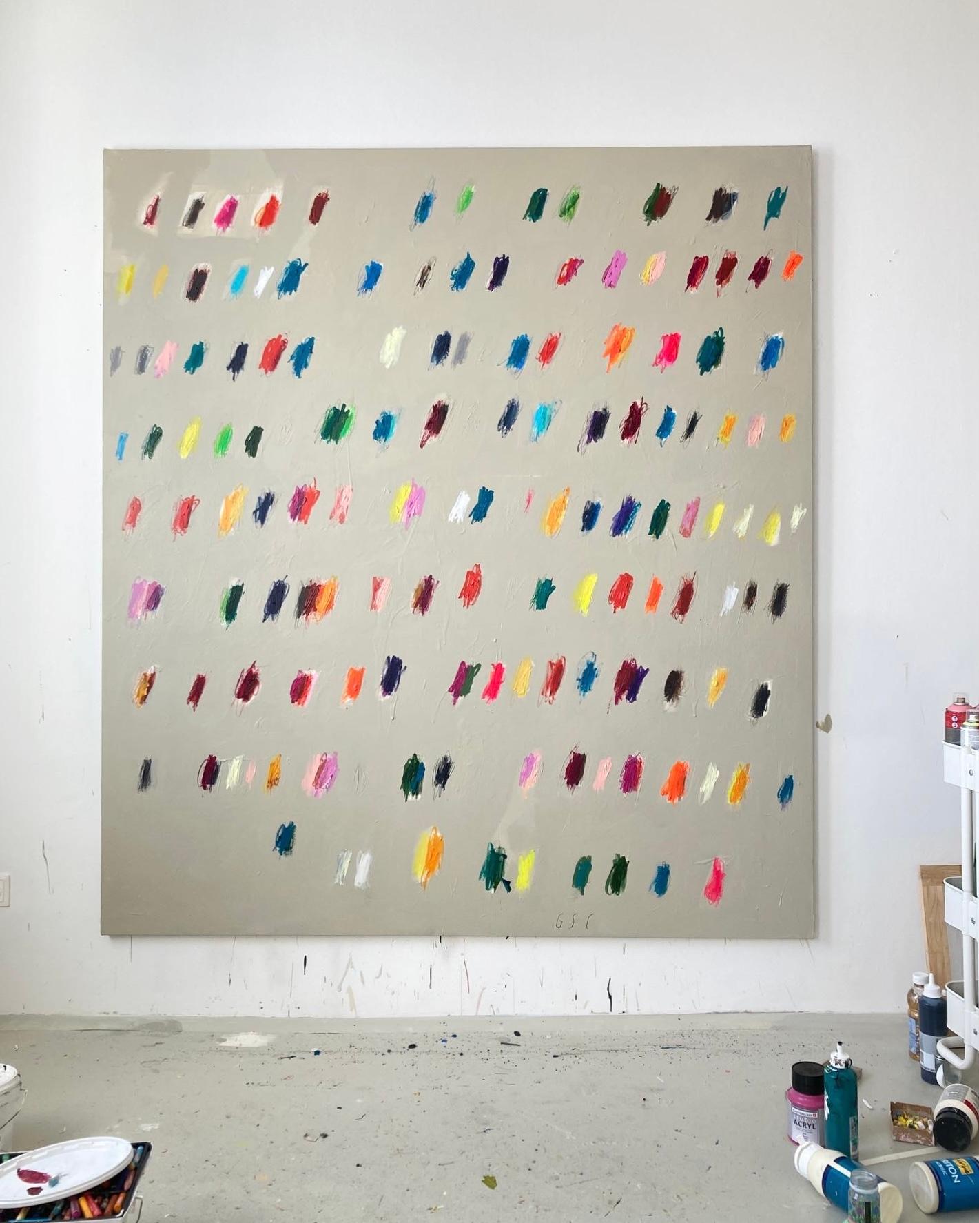 Contemporary Large New Abstract Gestural Grey Colors Christina Gschwantner im Angebot 6