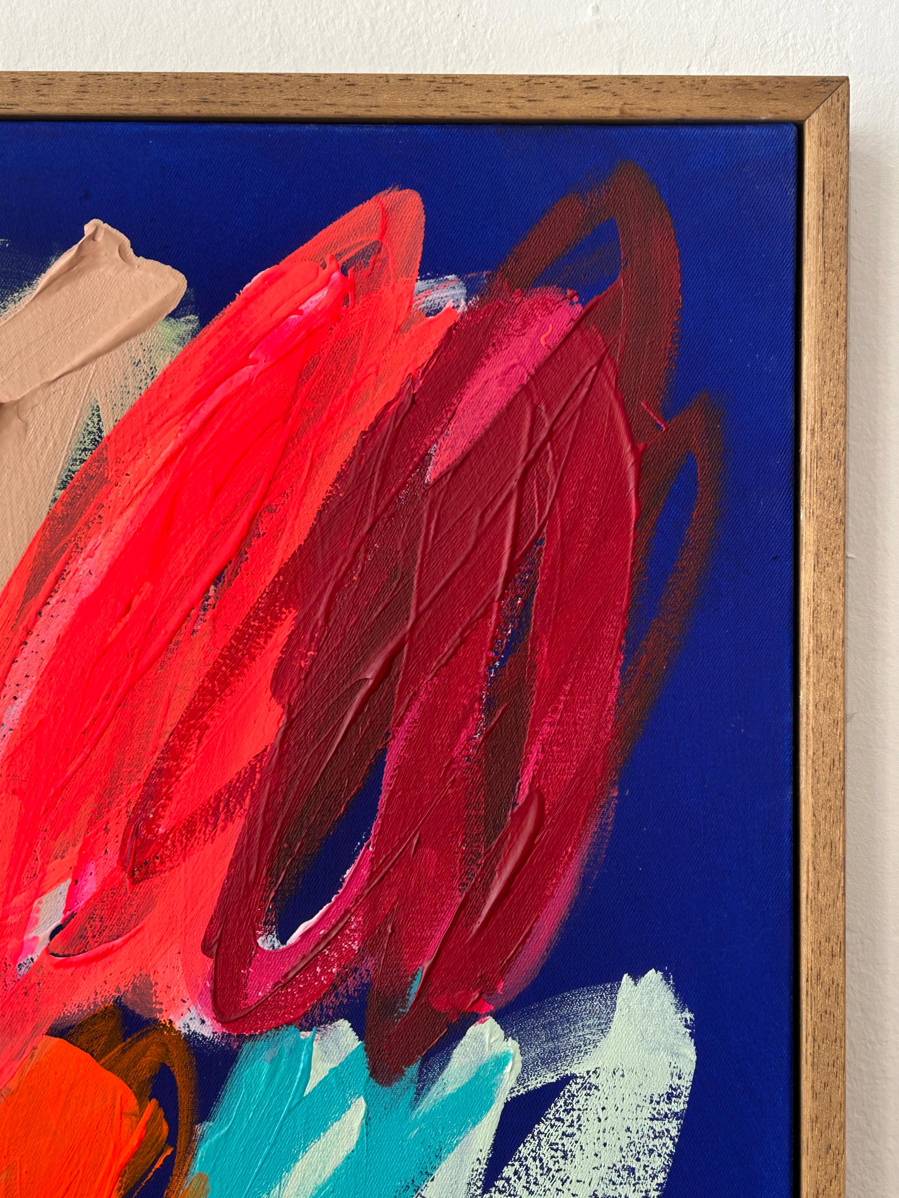 Contemporary New Abstract Gestural Blue Colors Artist Christina Gschwantner NUOVO in vendita 3