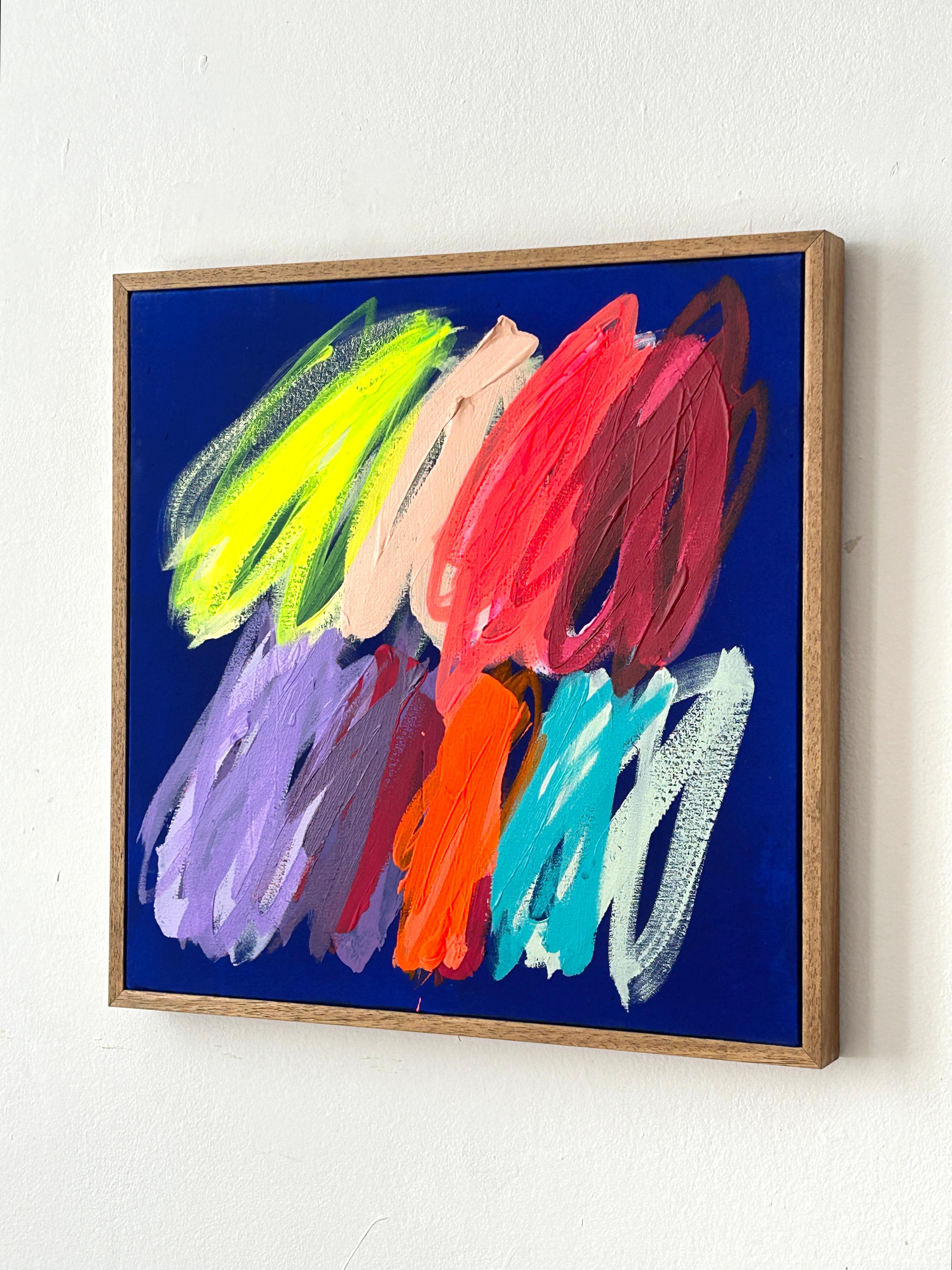 Contemporary New Abstract Gestural Blue Colors Artist Christina Gschwantner NUOVO in vendita 5