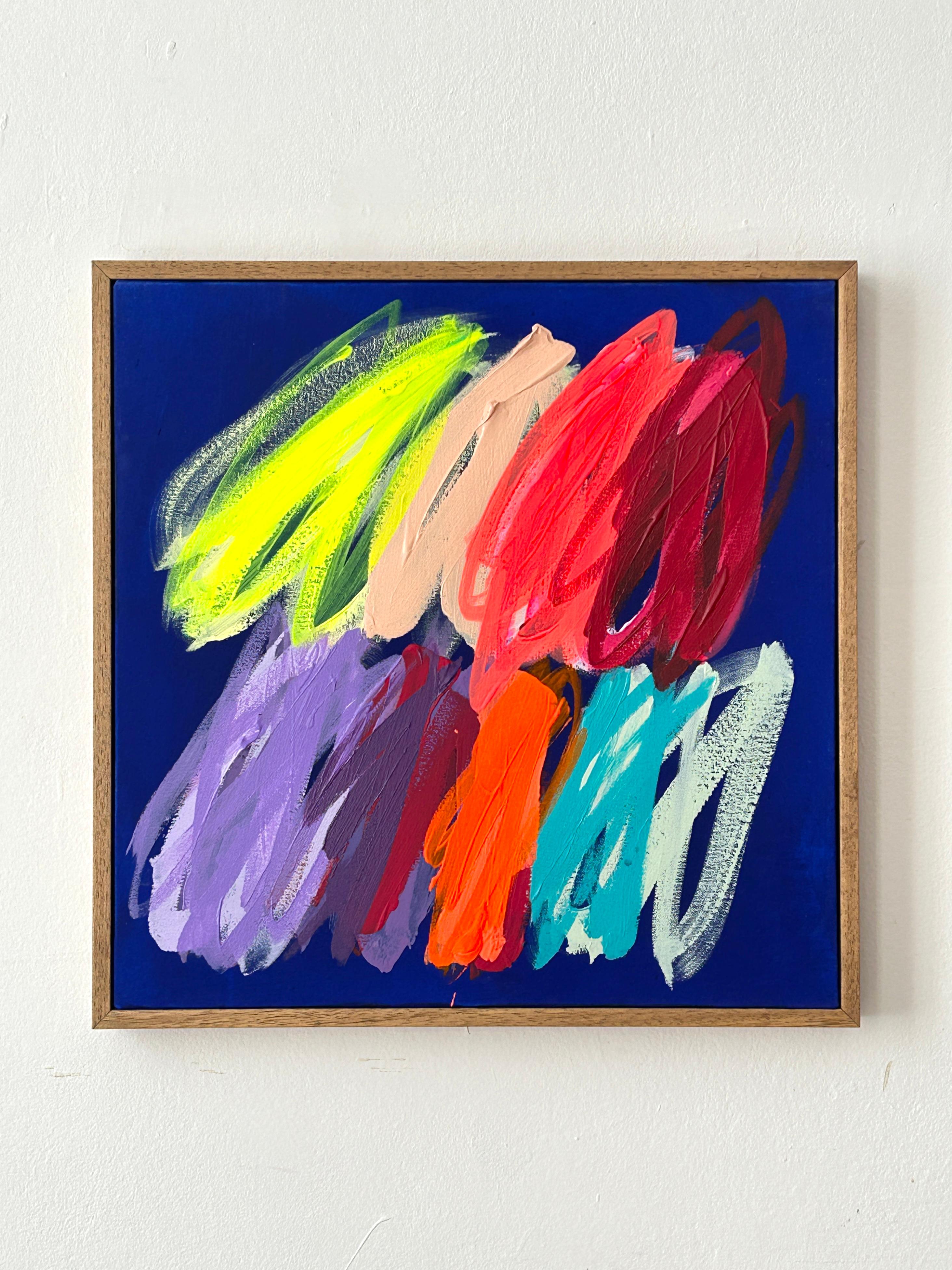 Contemporary New Abstract Gestural Blue Colors Artist Christina Gschwantner NUOVO in vendita 6