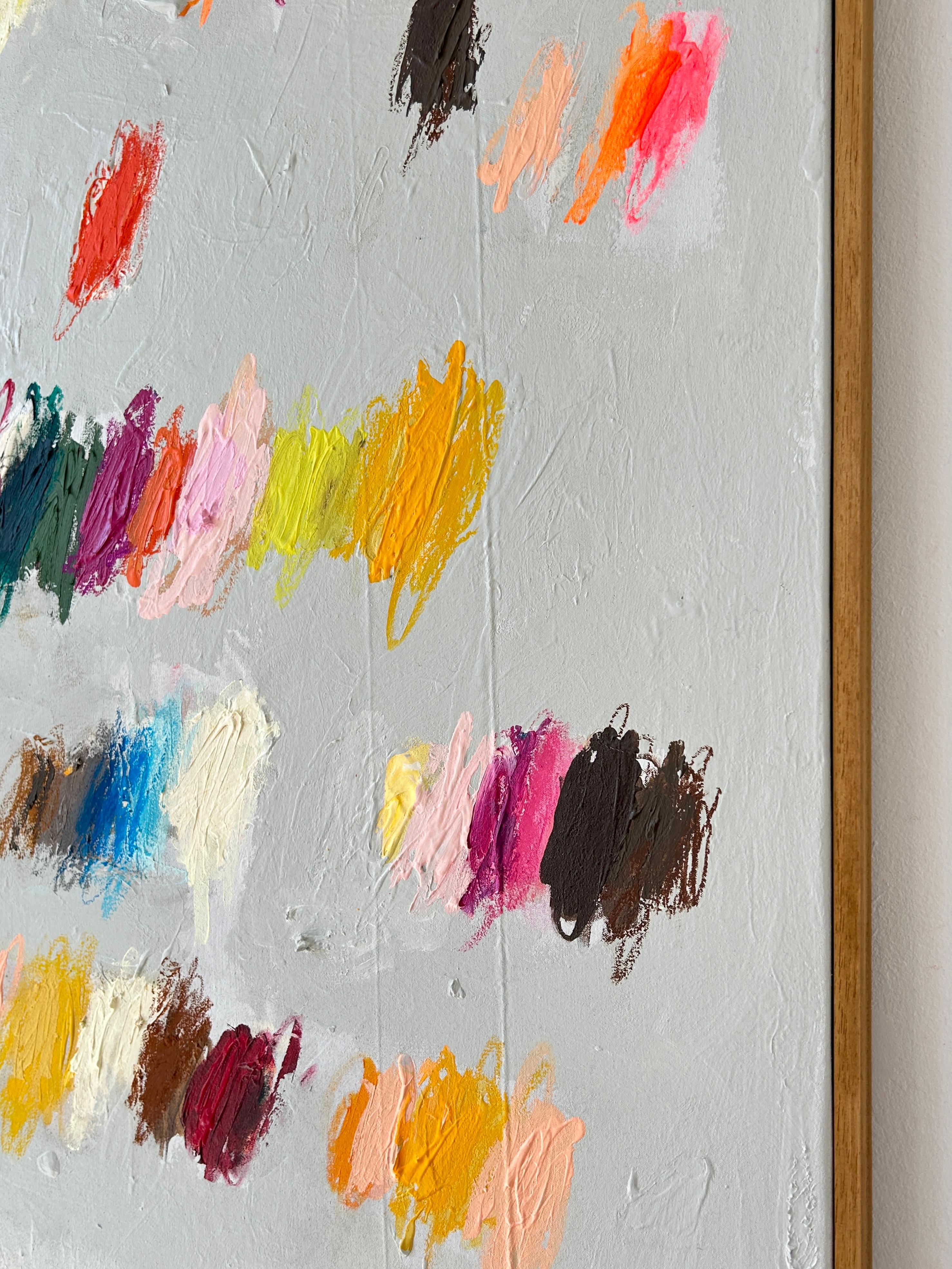 Contemporary New Abstract Grey Dots Colors Artist Christina Gschwantner en vente 1