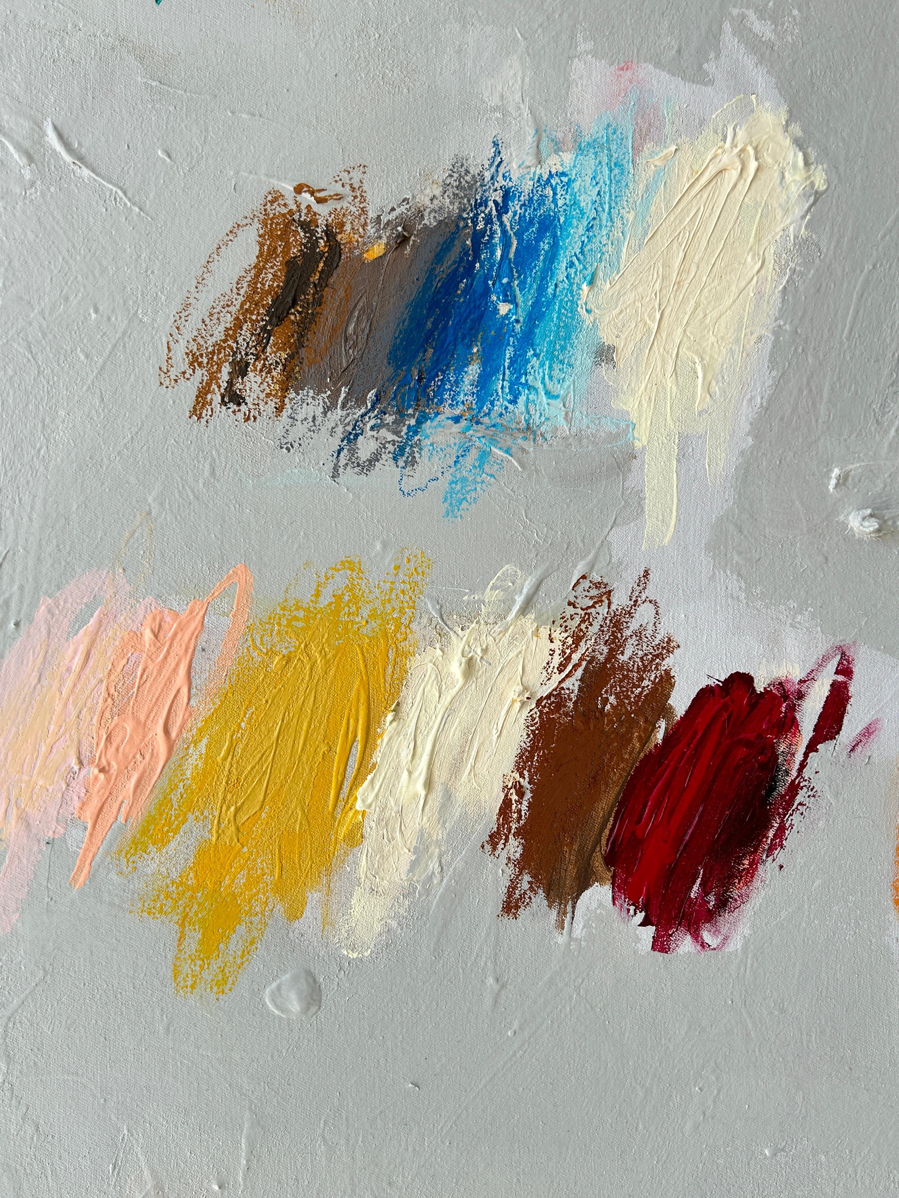 Contemporary New Abstract Grey Dots Colors Artist Christina Gschwantner en vente 3