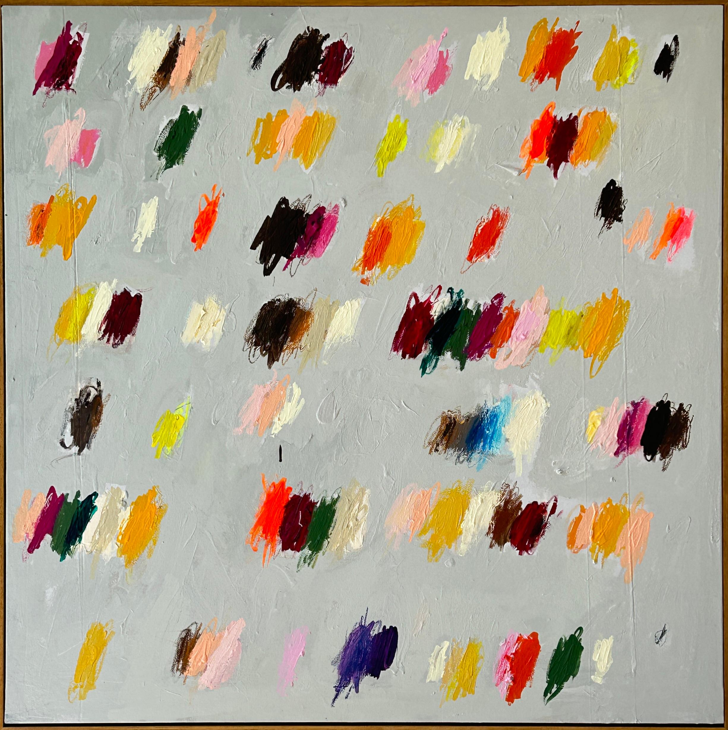 Contemporary New Abstract Grey Dots Colors Artist Christina Gschwantner en vente 4