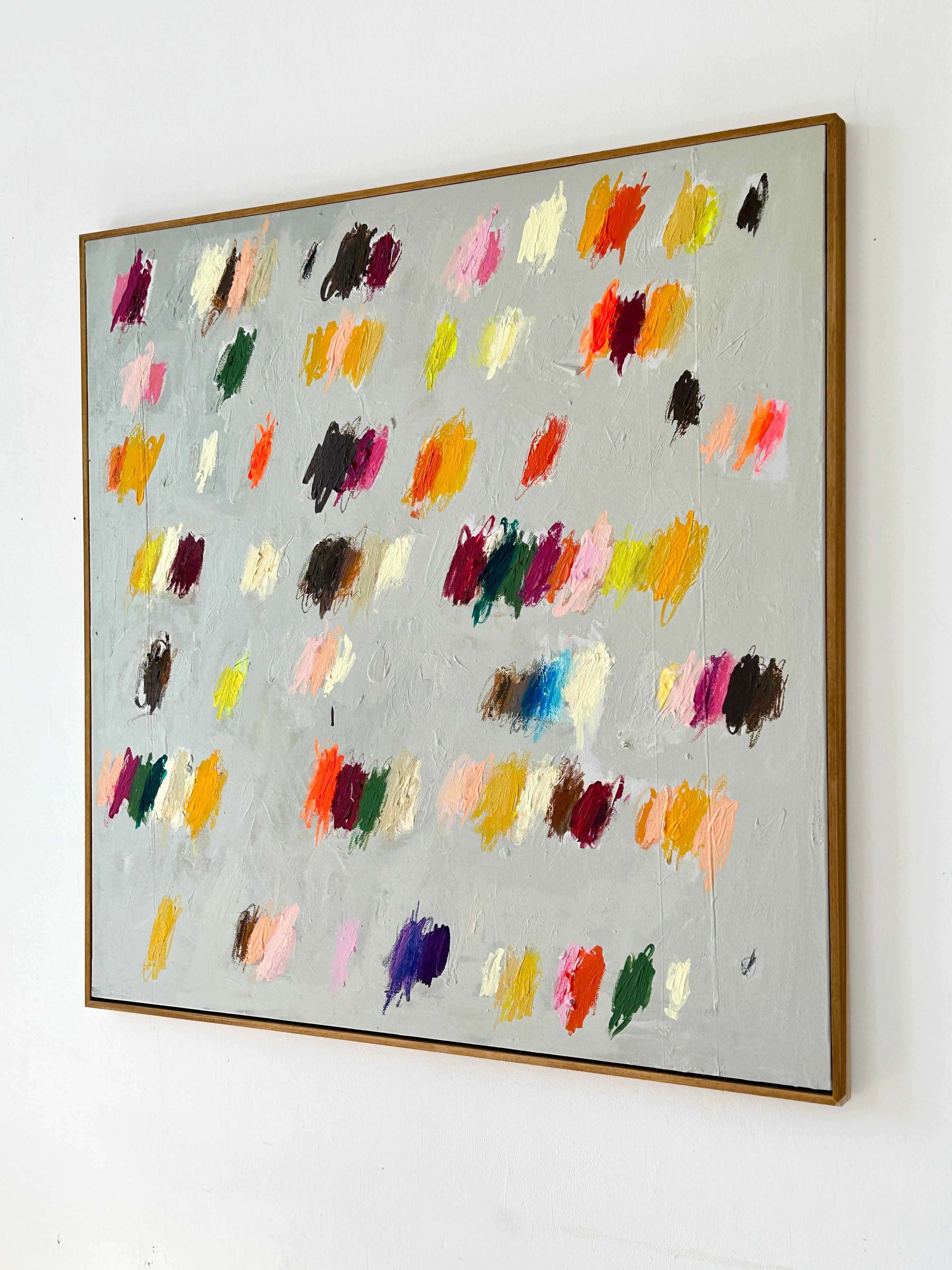 Contemporary New Abstract Grey Dots Colors Artist Christina Gschwantner en vente 5
