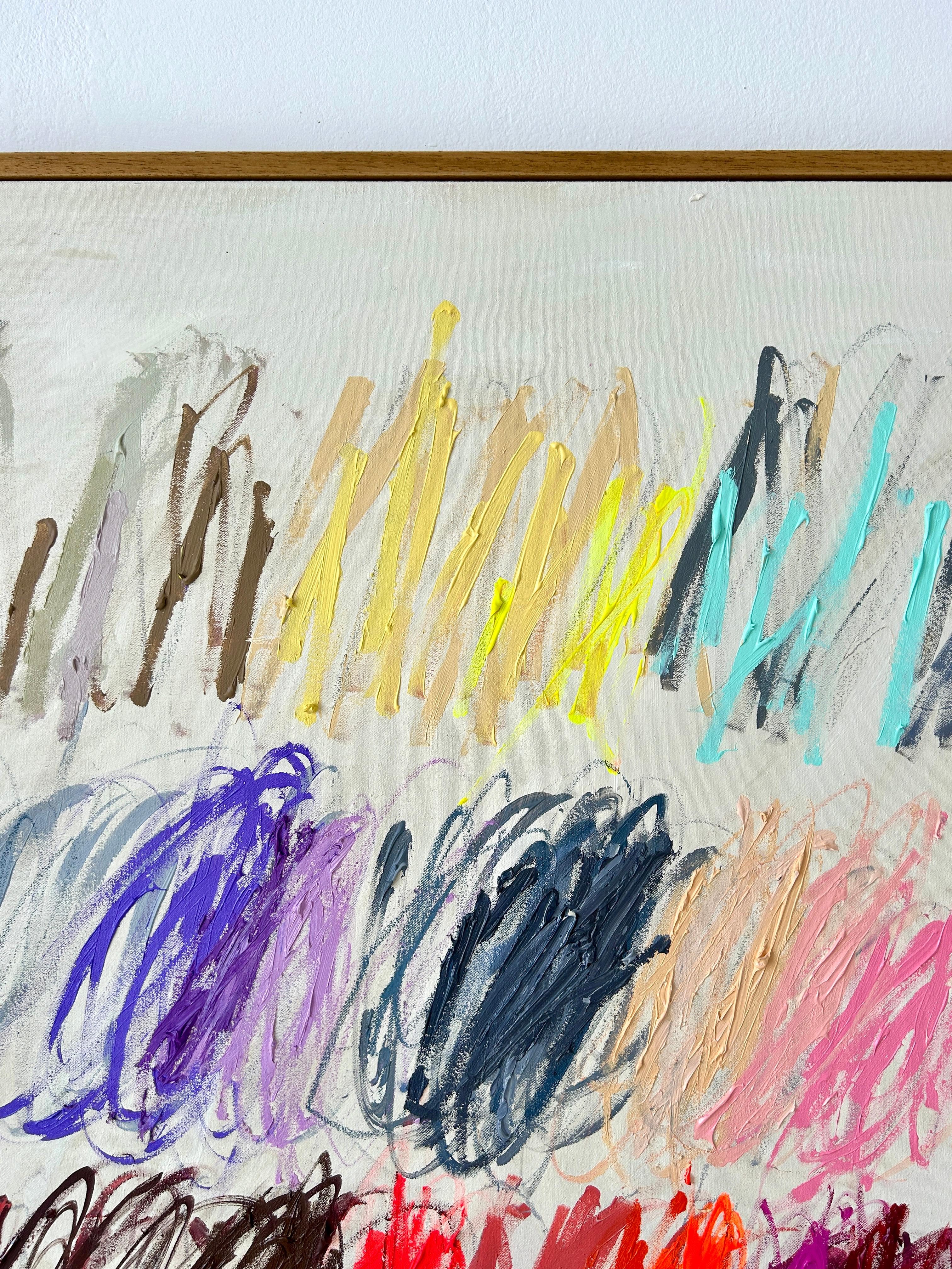 Contemporary New Abstract Pastel Strokes Colors Artist Christina Gschwantner For Sale 1