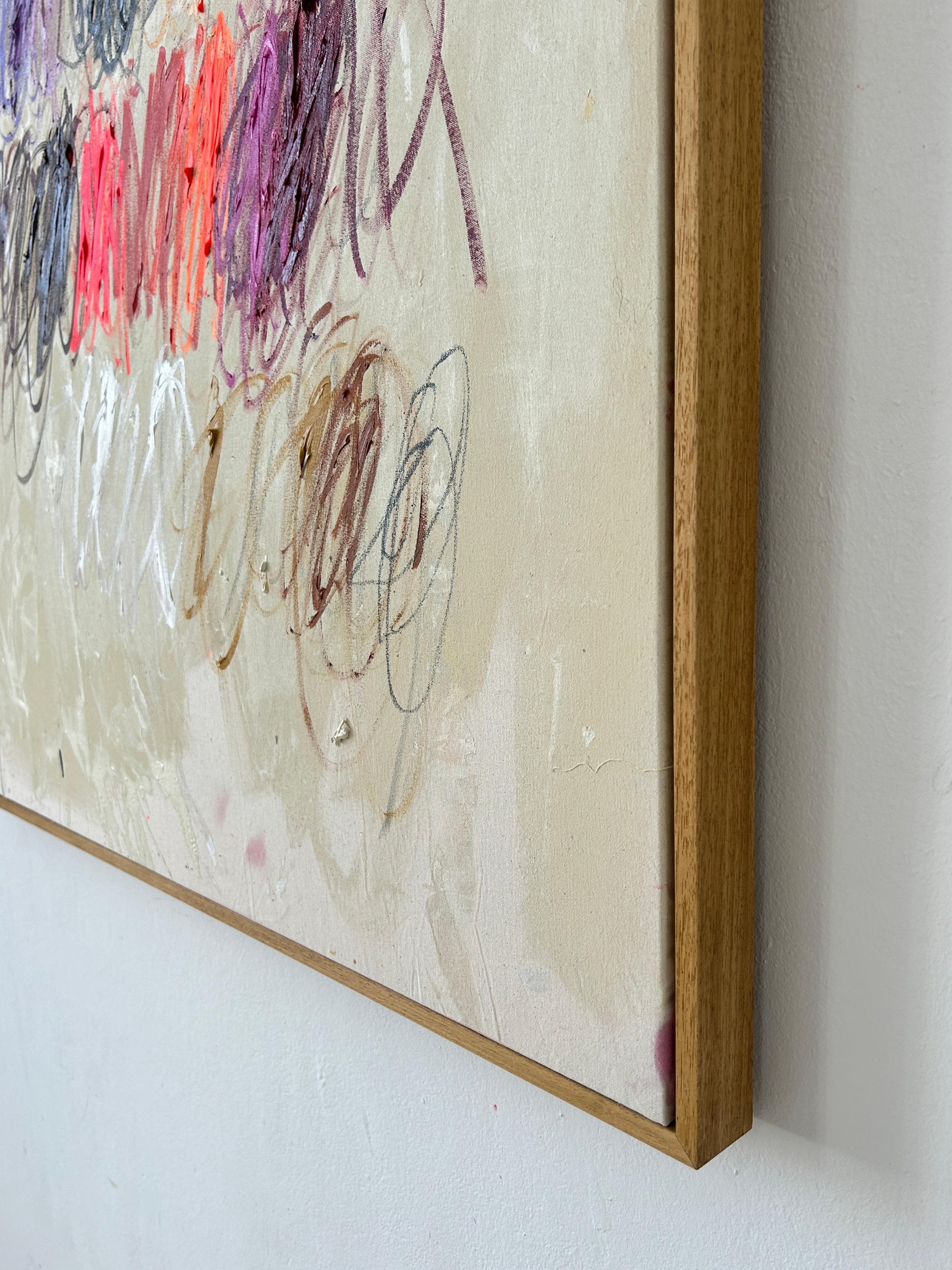 Contemporary New Abstract Pastel Strokes Colors Artist Christina Gschwantner For Sale 3
