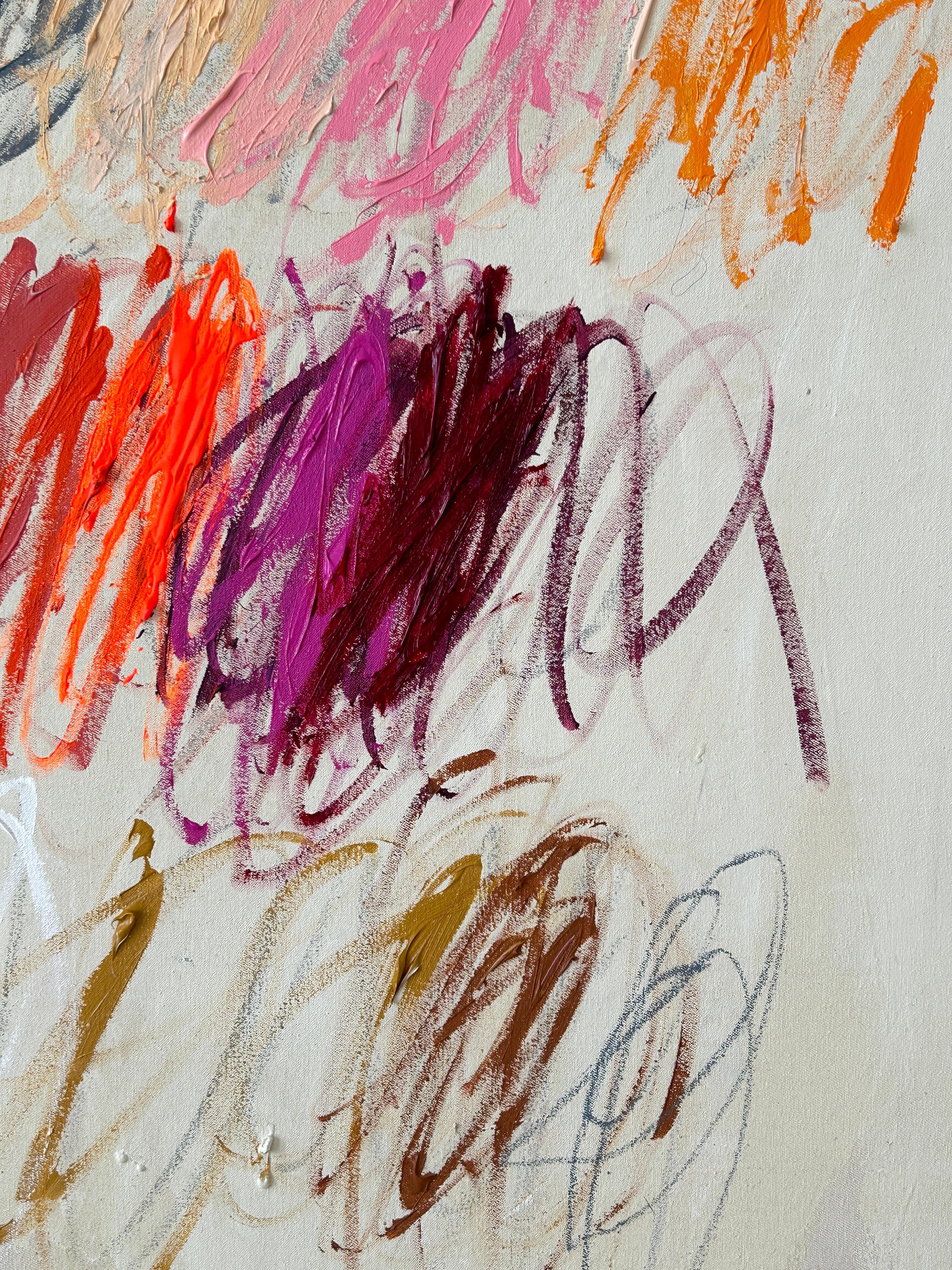 Contemporary New Abstract Pastel Strokes Colors Artist Christina Gschwantner For Sale 4