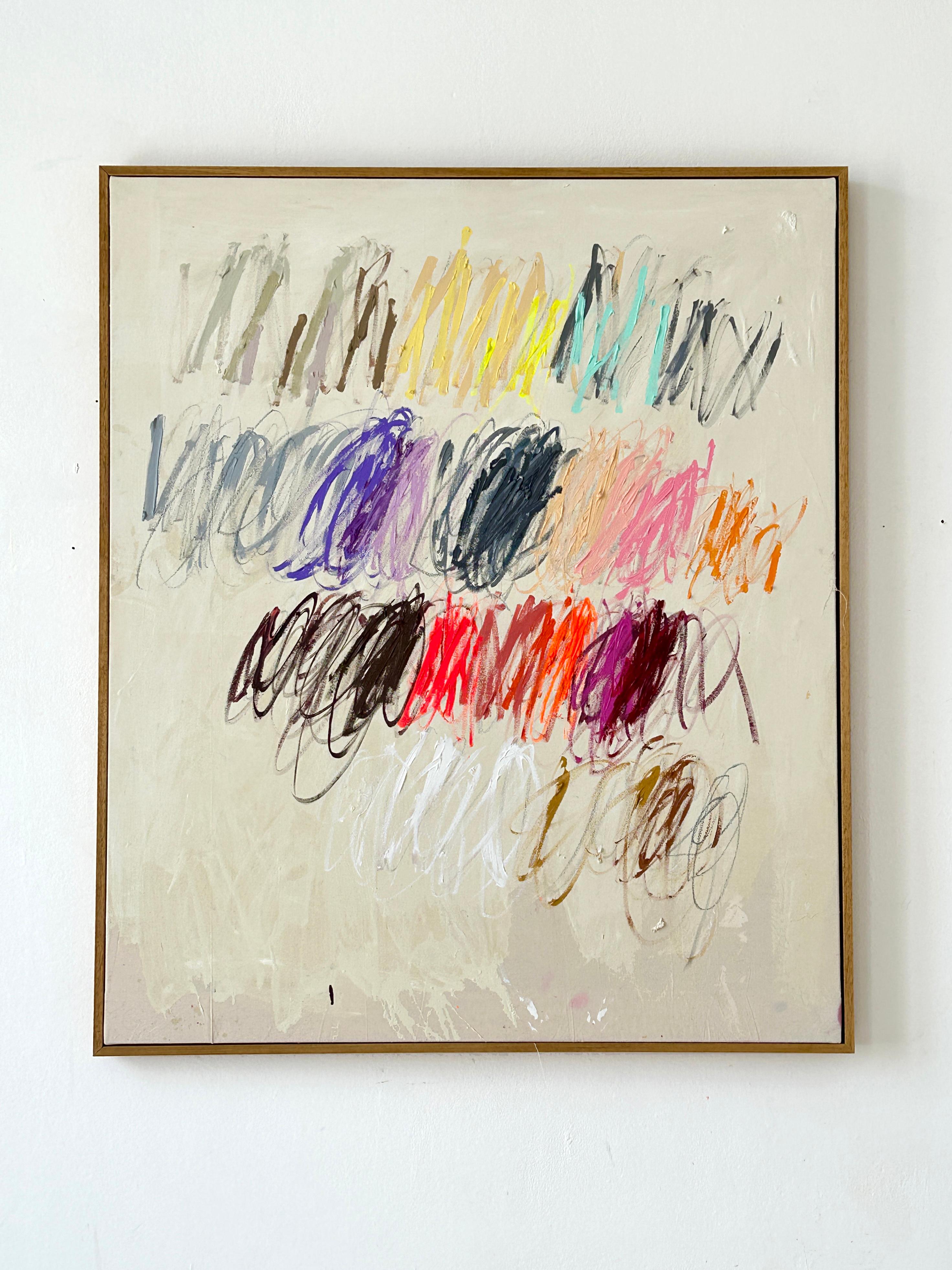 Contemporary New Abstract Pastel Strokes Colors Artist Christina Gschwantner For Sale 6