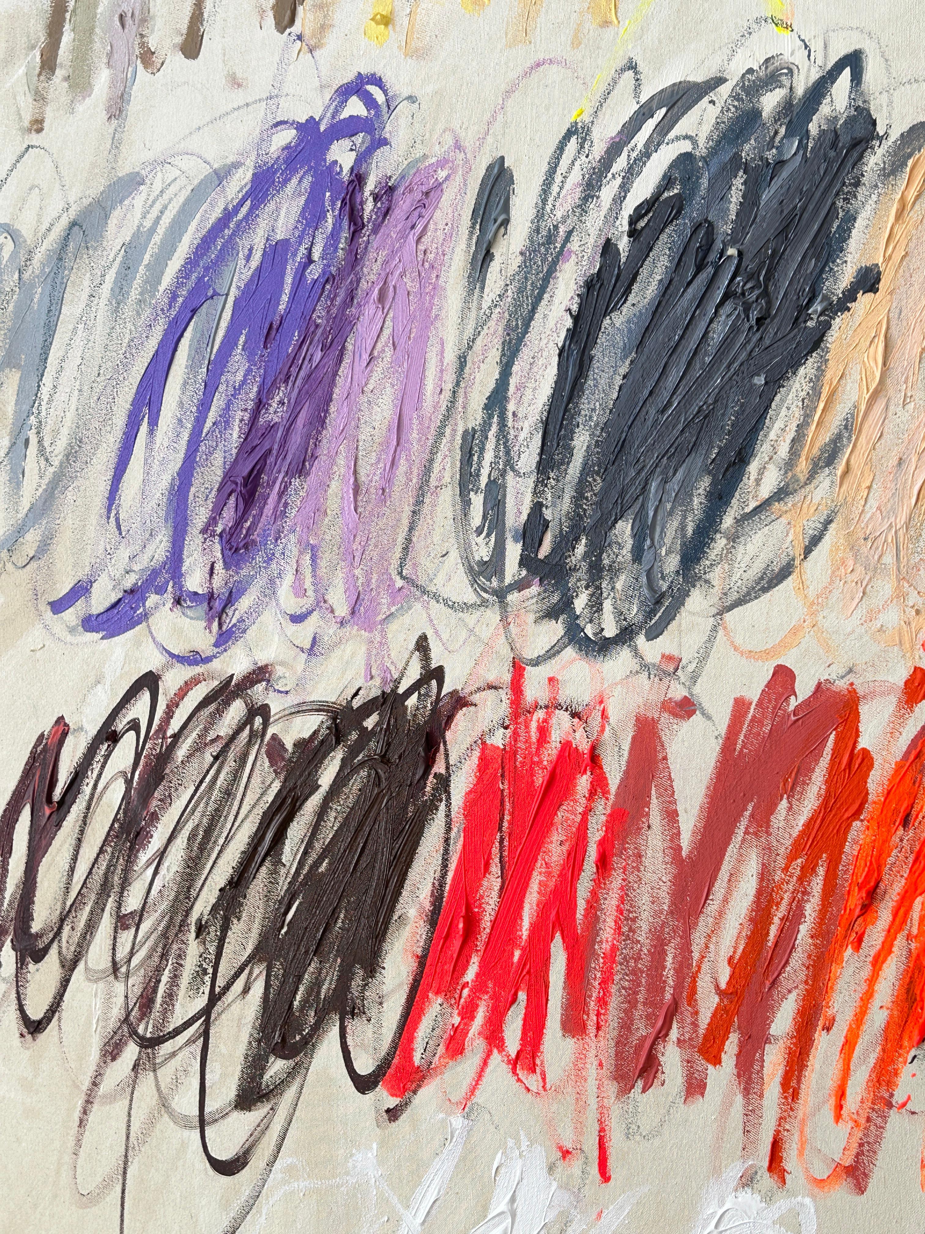 Contemporary New Abstract Pastel Strokes Colors Artist Christina Gschwantner For Sale 7