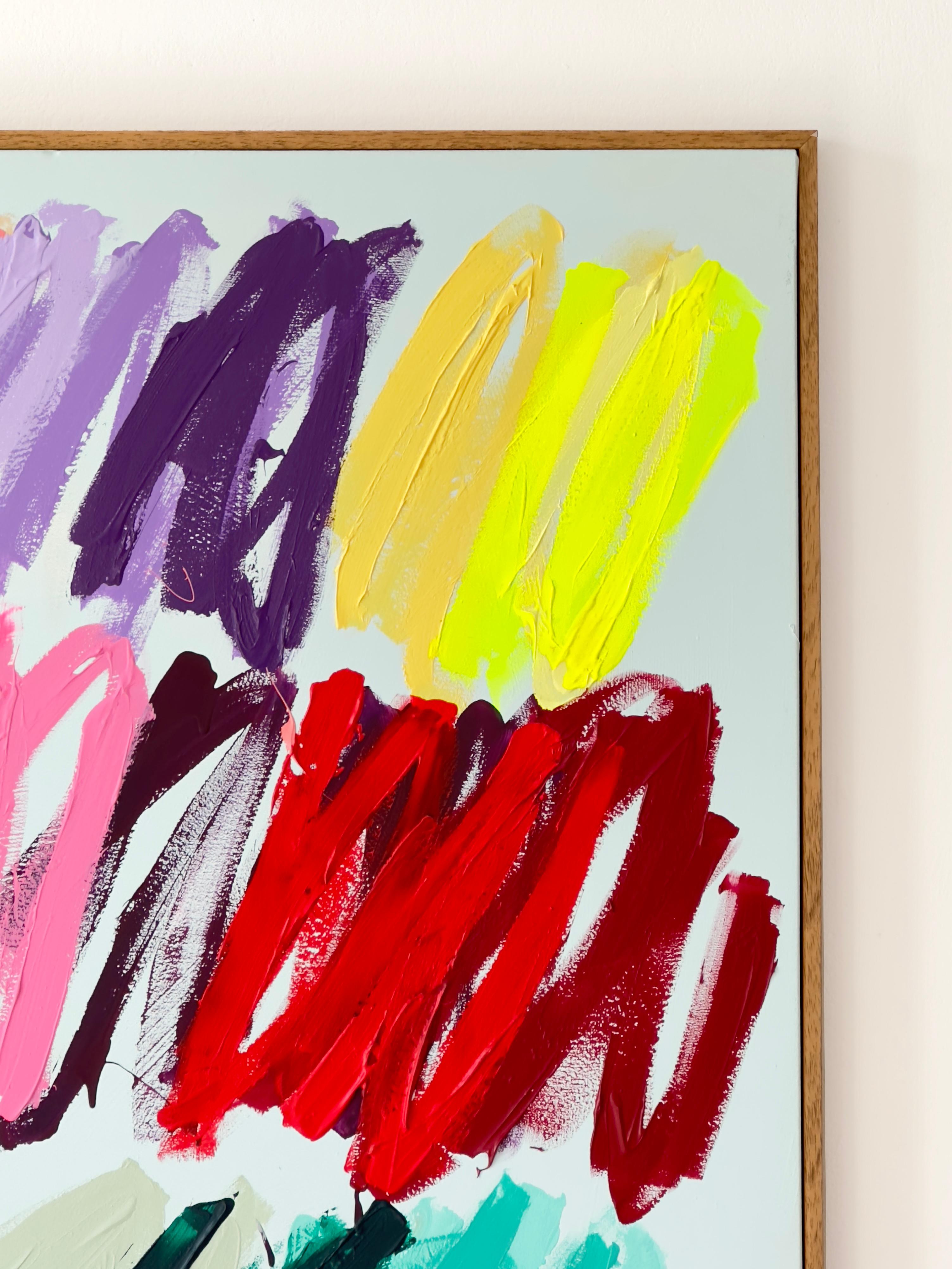 Contemporary New Blue Soft Abstract Gestural Colors Künstlerin Christina Gschwantner im Angebot 1