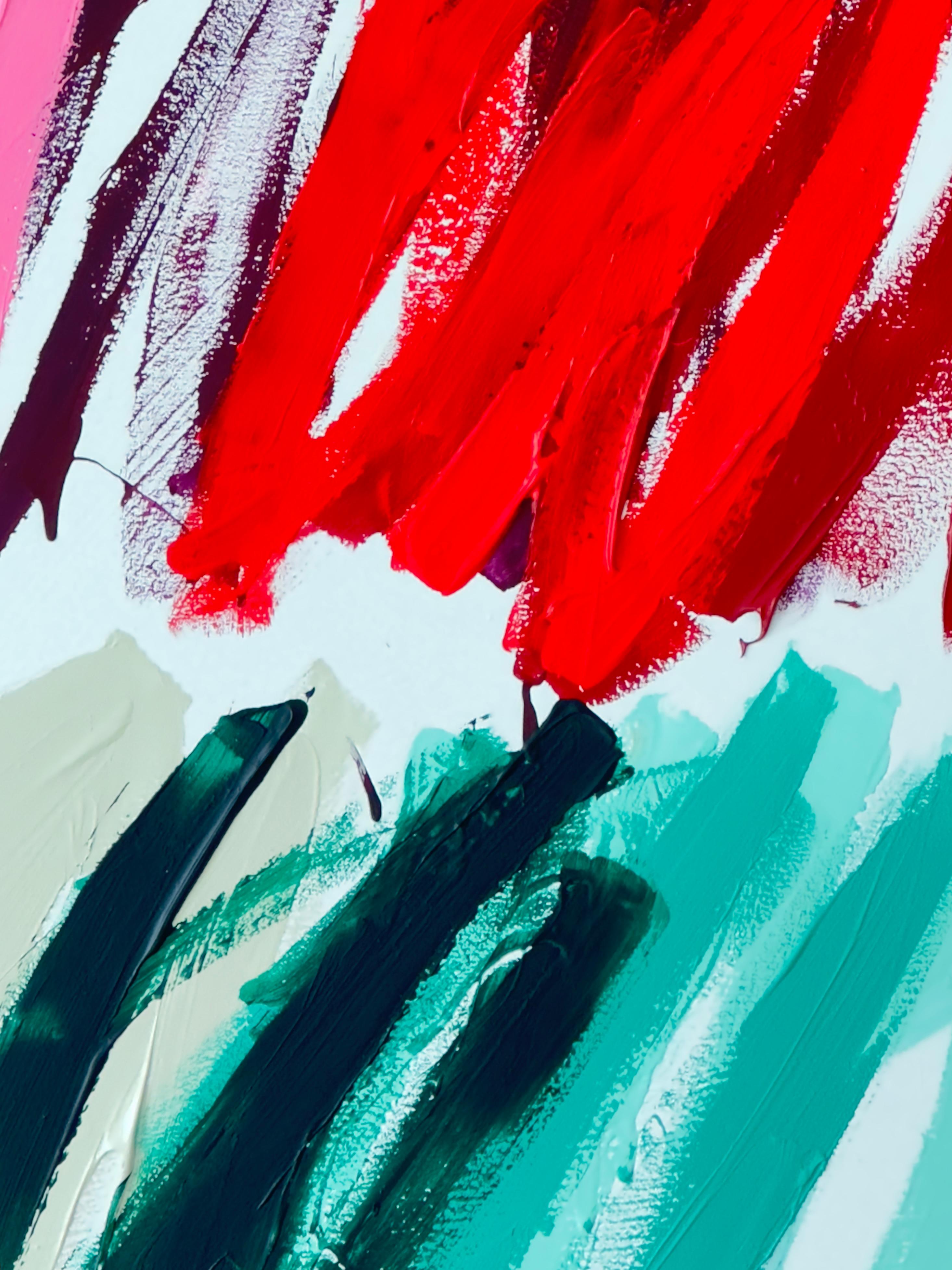 Contemporary New Blue Soft Abstract Gestural Colors Künstlerin Christina Gschwantner im Angebot 2