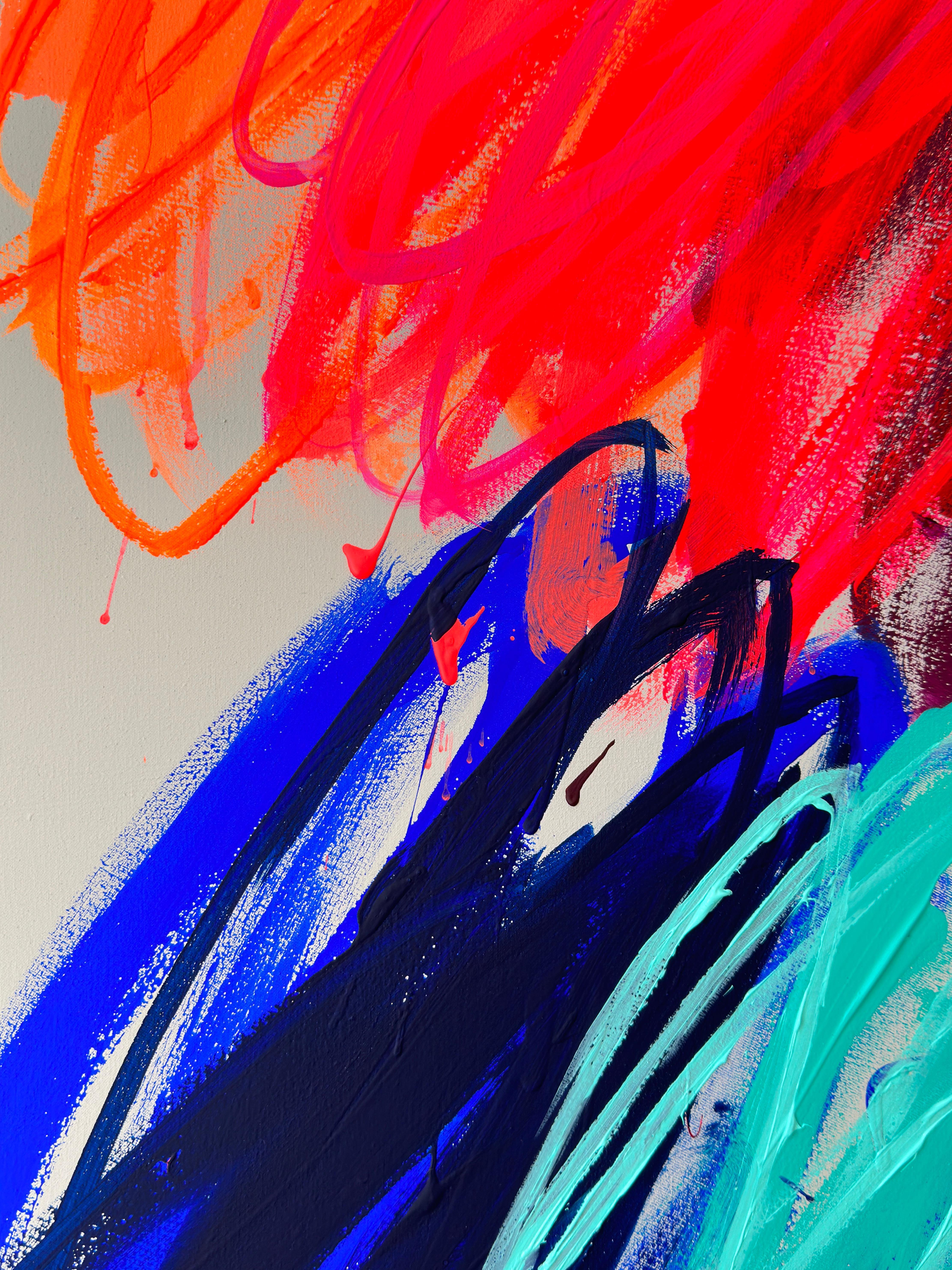 Contemporary New Pastel Abstract Gestural Colors Artist Christina Gschwantner For Sale 3