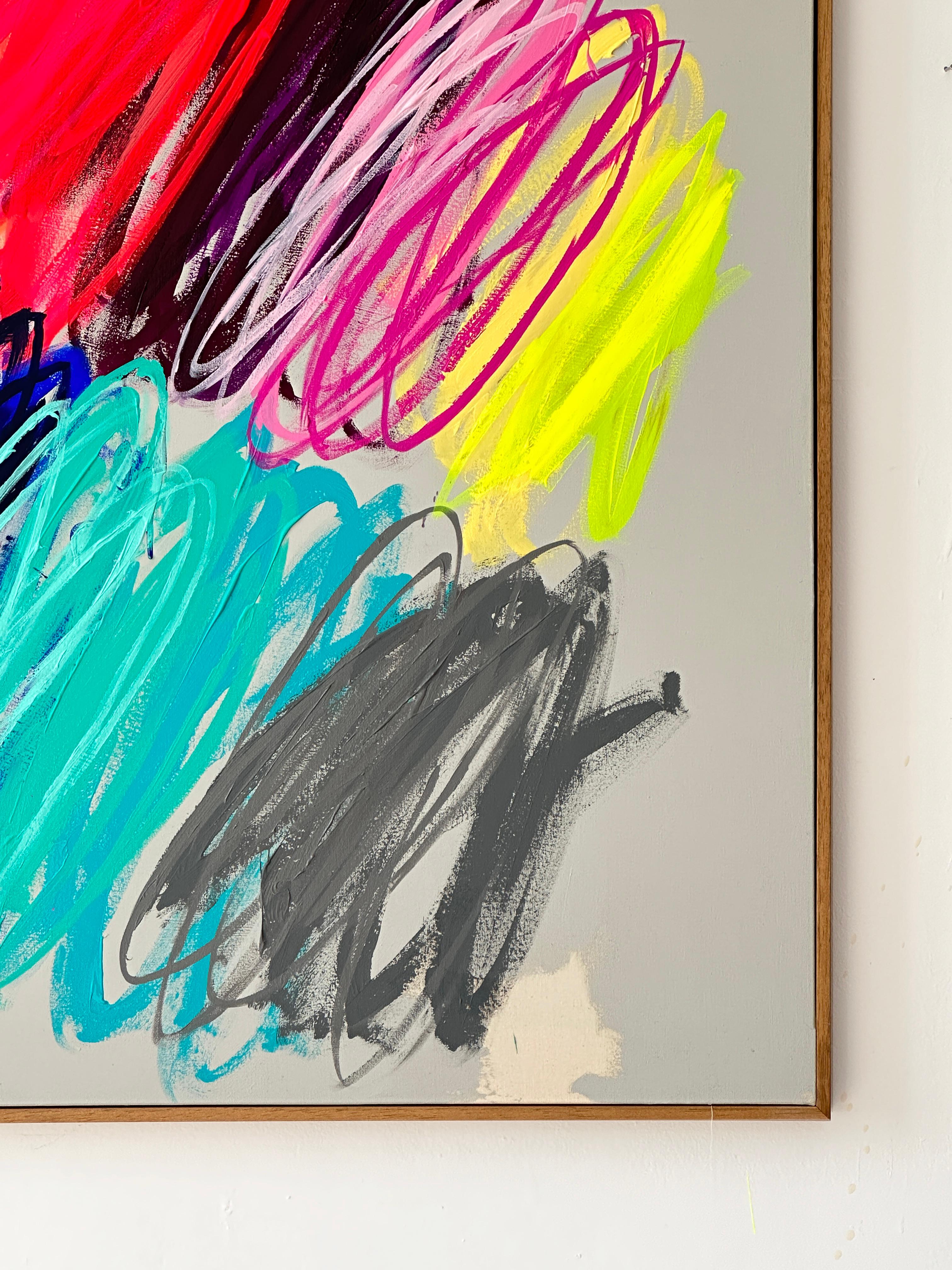 Contemporary New Pastel Abstract Gestural Colors Artist Christina Gschwantner For Sale 4