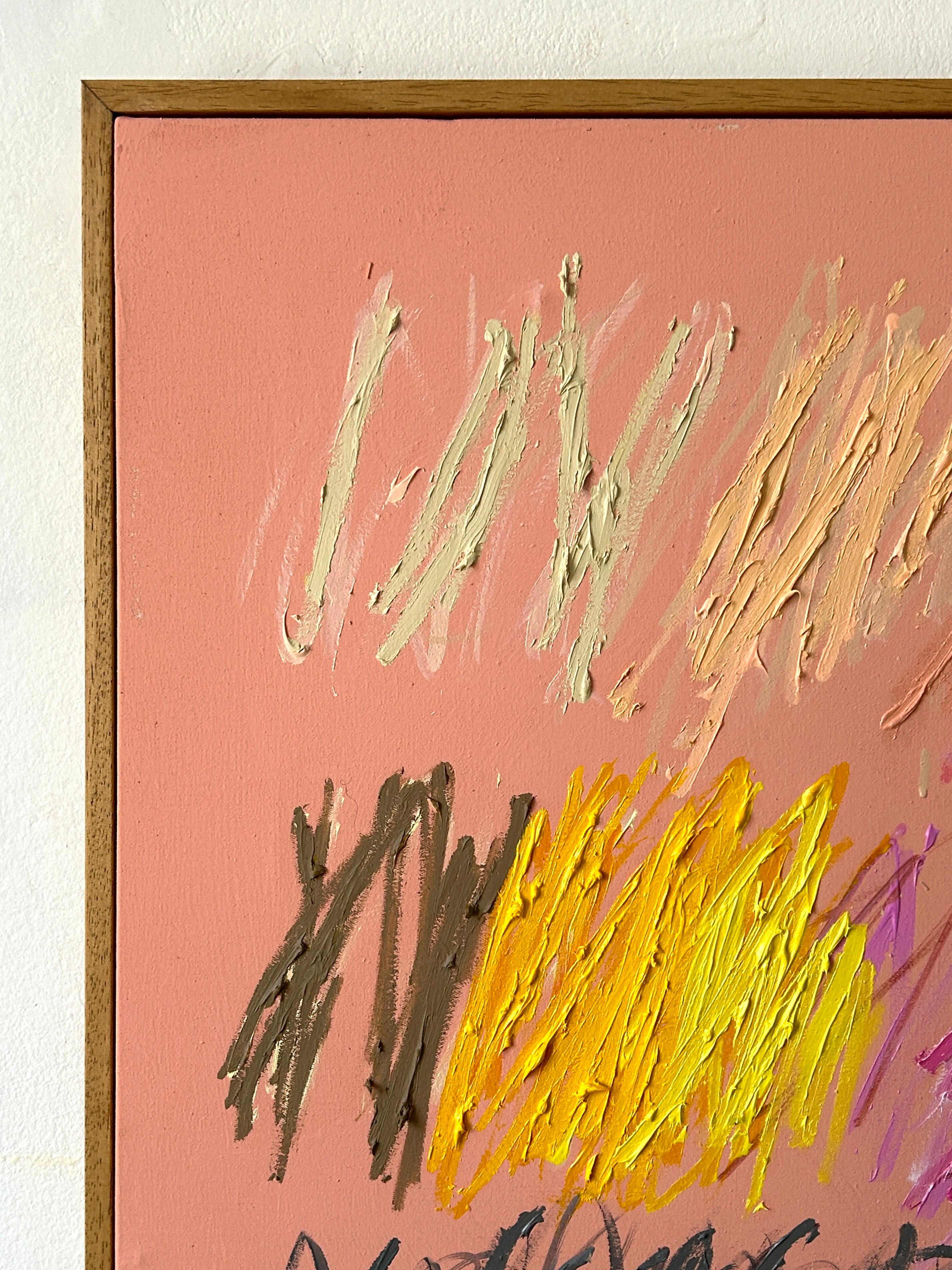Contemporary Pink Pastel New Abstract Dots Colors Artist Christina Gschwantner en vente 2