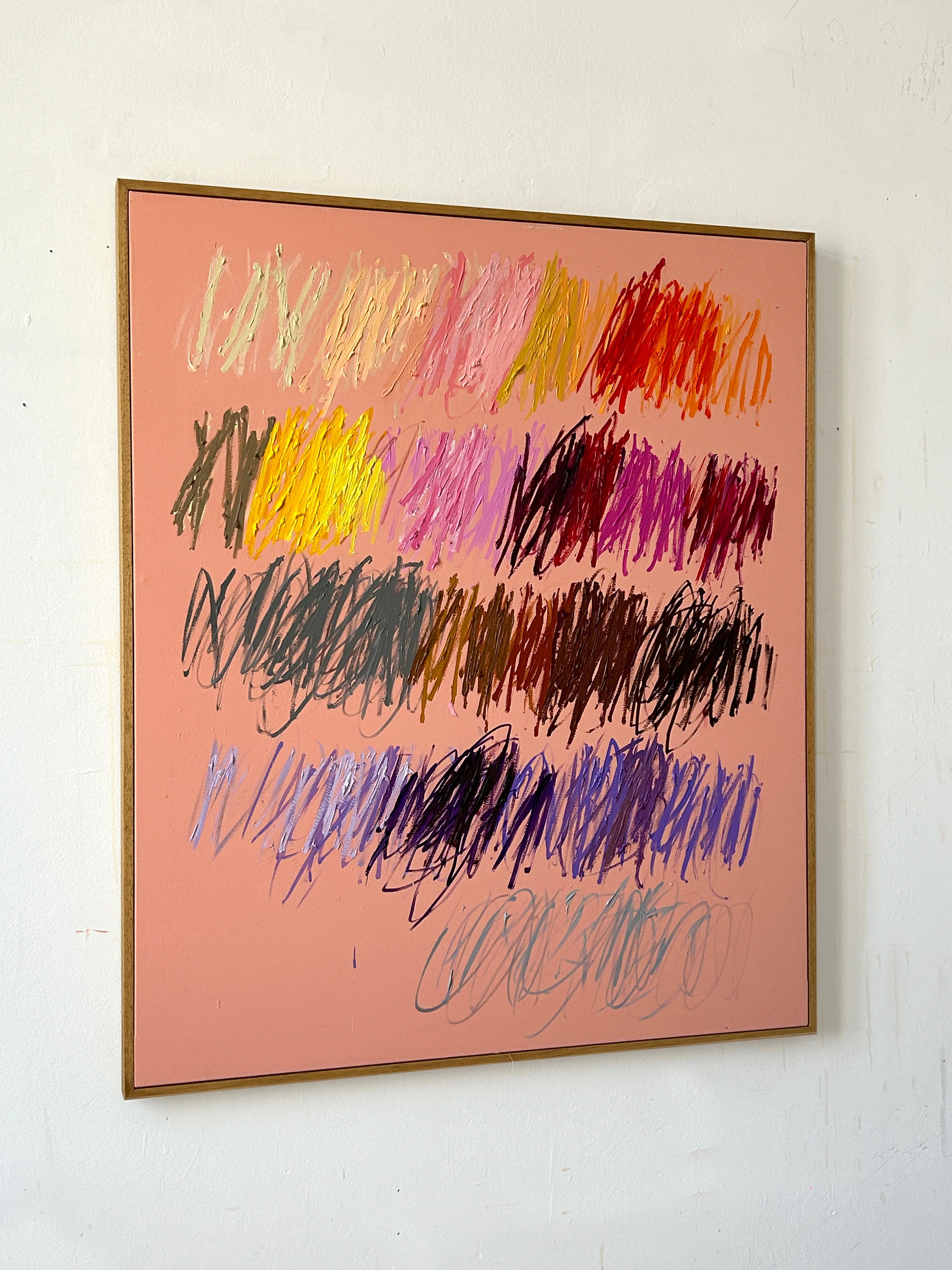 Contemporary Pink Pastel New Abstract Dots Colors Artist Christina Gschwantner en vente 5