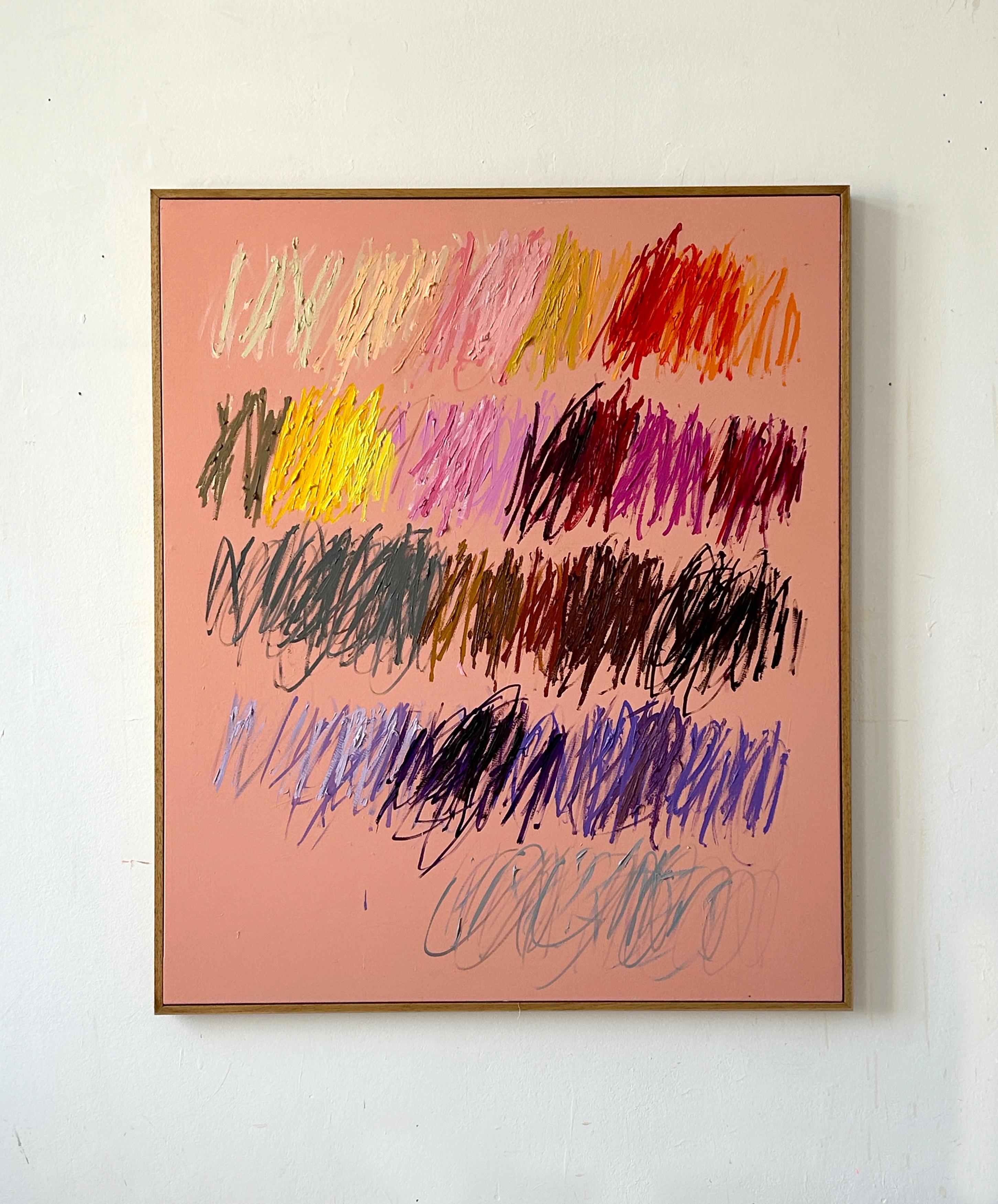 Contemporary Pink Pastel New Abstract Dots Colors Artist Christina Gschwantner en vente 6