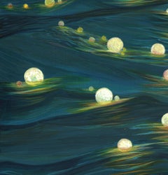 The Ocean - Hundreds of Illuminated Paper Lanterns on Undulating Seas, Acrylic