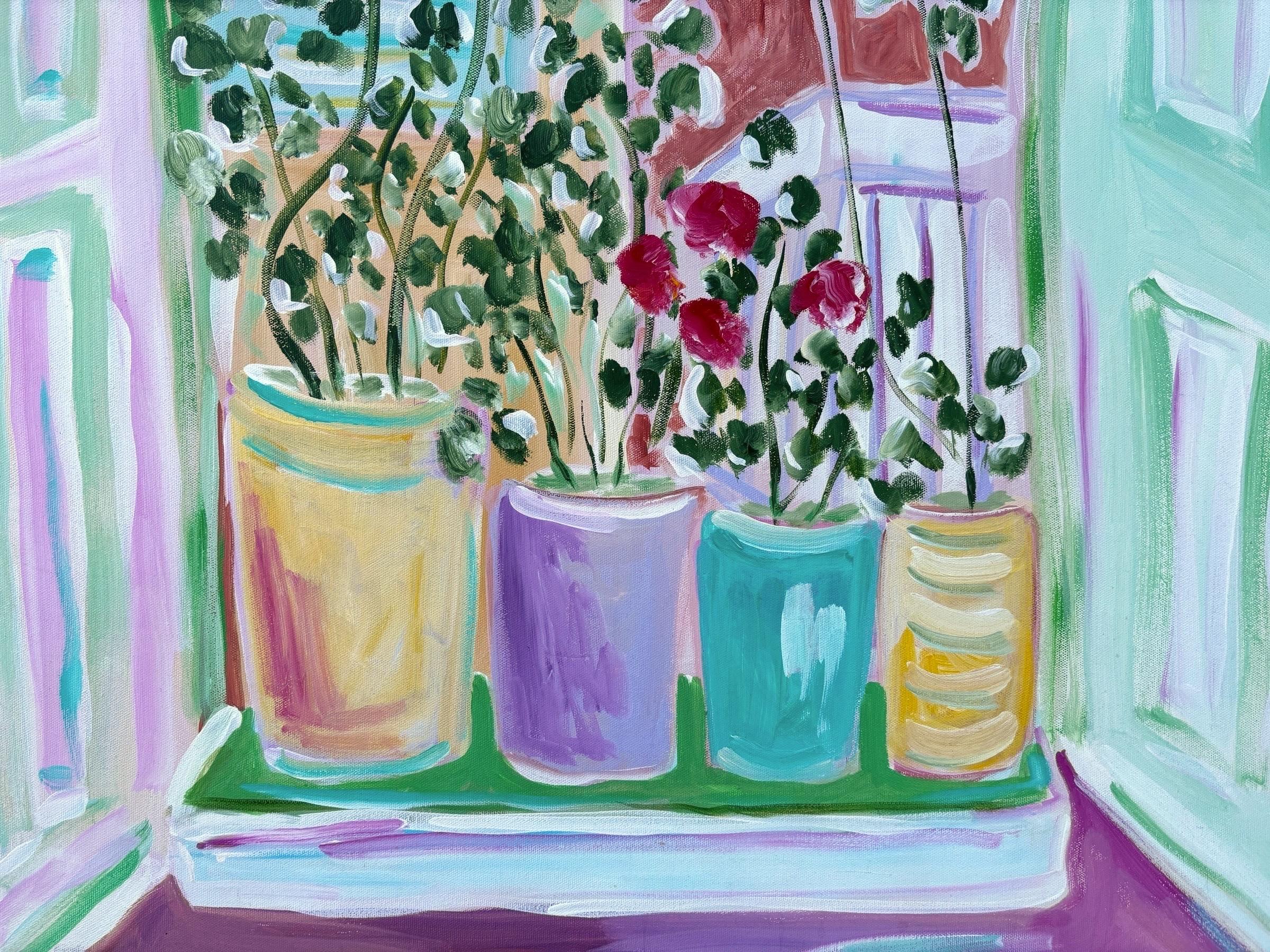 Christina Keating Öl auf Leinwand Italienische Balkon-Fenster-Szene im Zustand „Gut“ im Angebot in Sarasota, FL