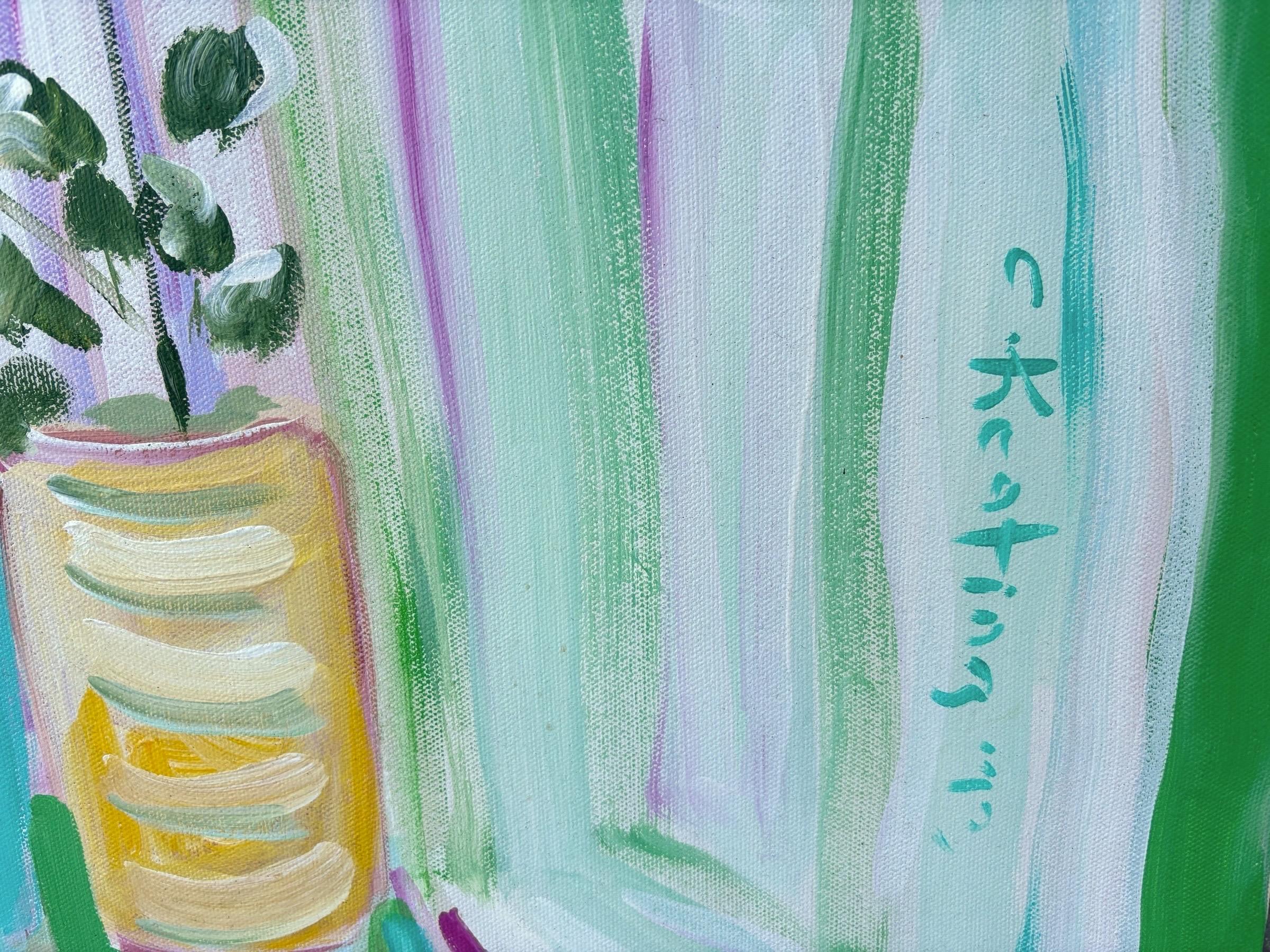 Christina Keating Öl auf Leinwand Italienische Balkon-Fenster-Szene (20. Jahrhundert) im Angebot