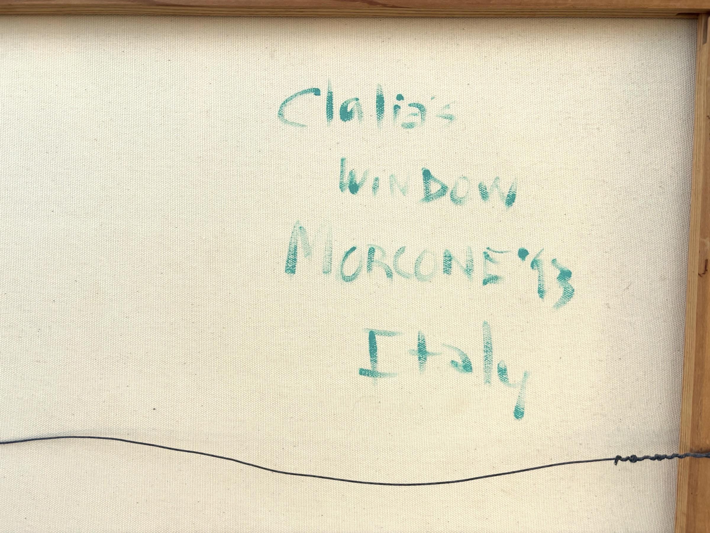 Christina Keating Öl auf Leinwand Italienische Balkon-Fenster-Szene im Angebot 1