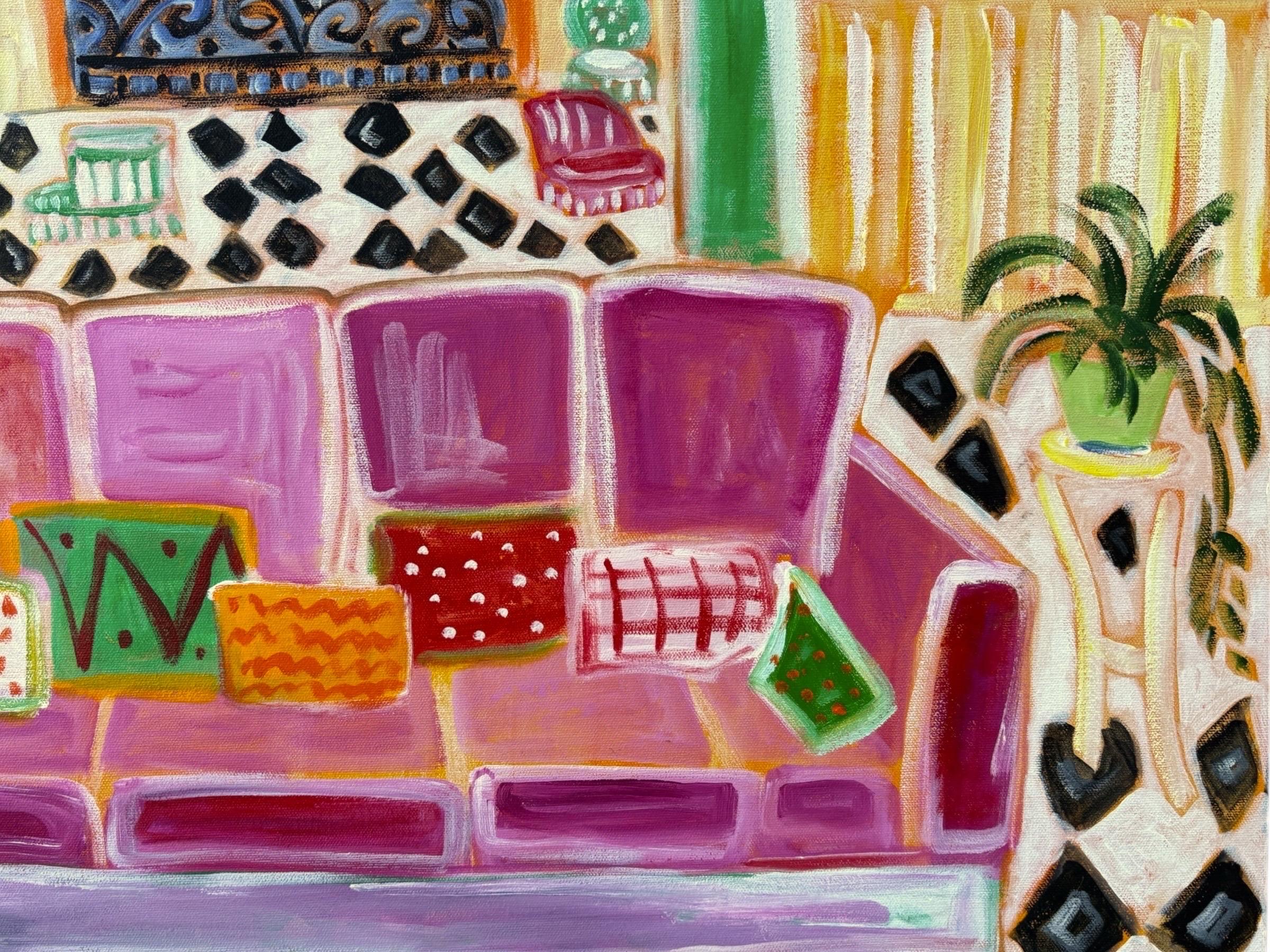 Christina Keating Öl auf Leinwand Zimmer Interieur (Moderne) im Angebot