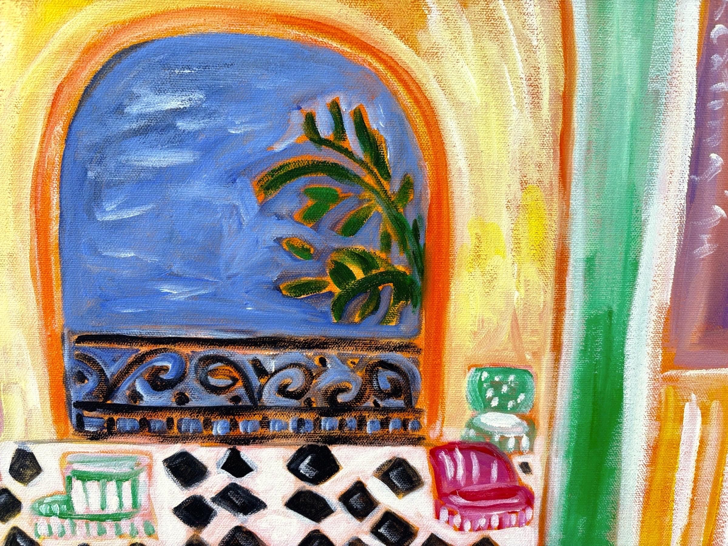 Christina Keating Öl auf Leinwand Zimmer Interieur (amerikanisch) im Angebot