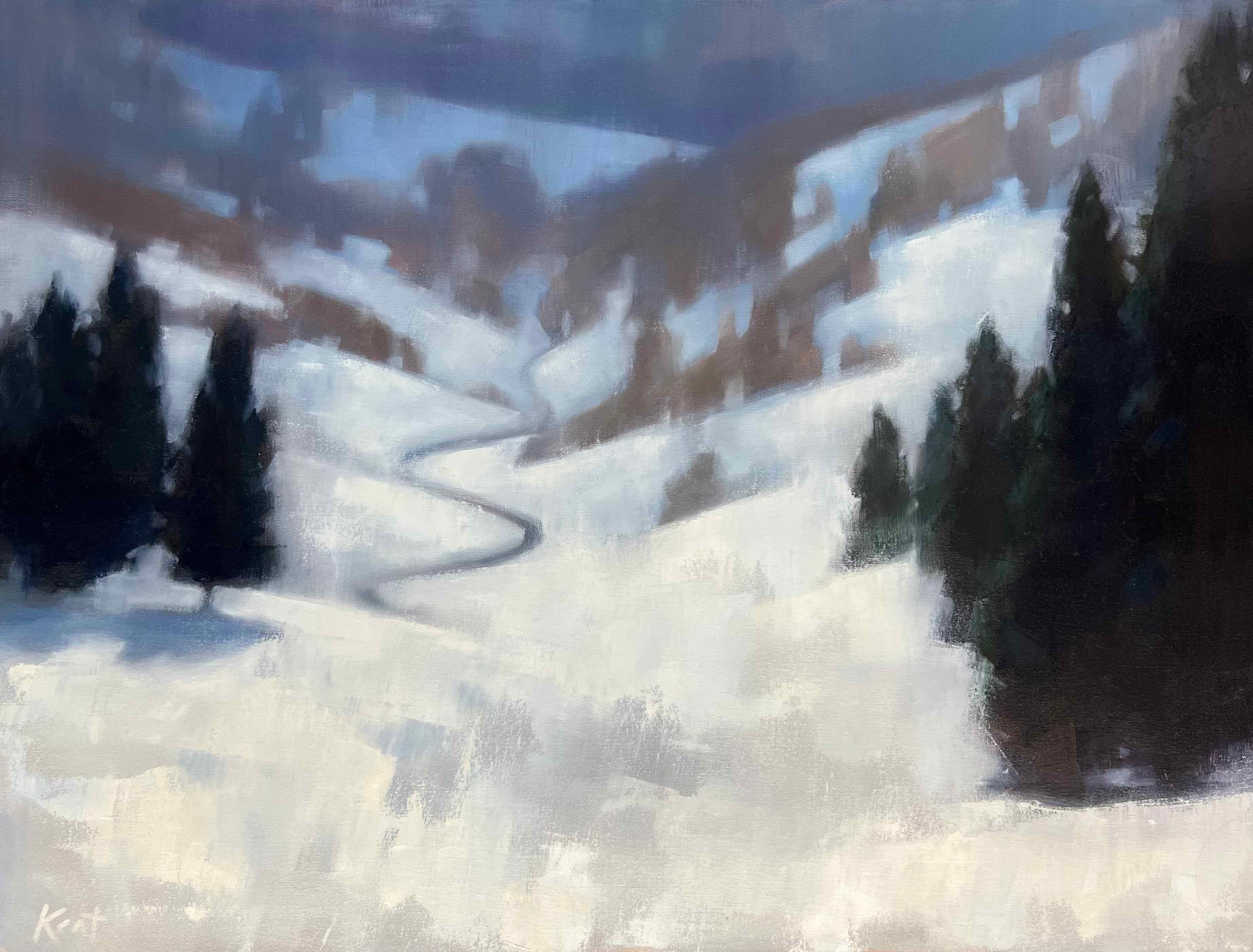 Christina Kent Landscape Painting - Colorado winter landscape original oil painting snowy landscape