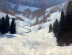 Colorado paisaje invernal pintura al óleo original paisaje nevado