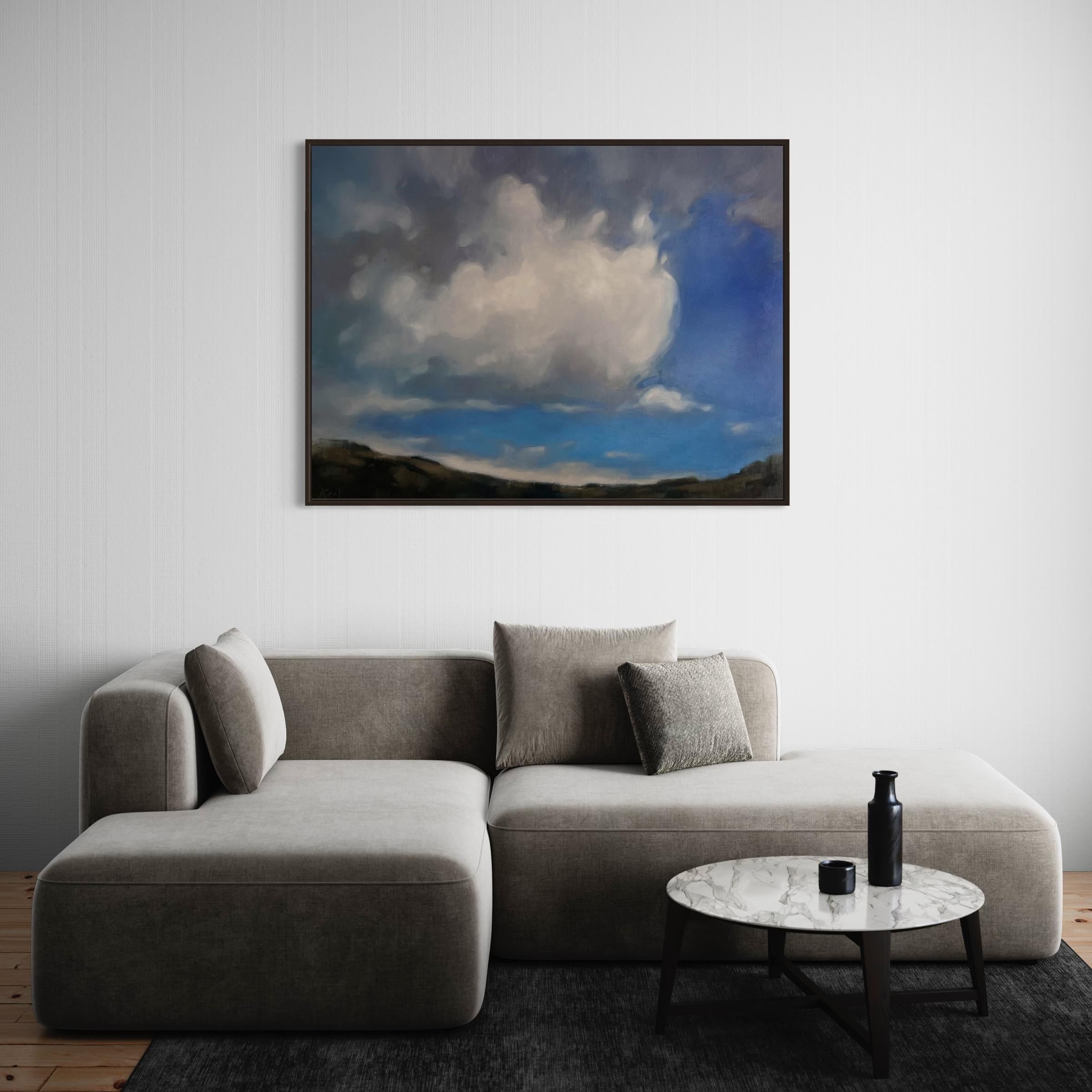 Pintura al óleo original de un paisaje de nubes contemporáneo - Painting Realista de Christina Kent