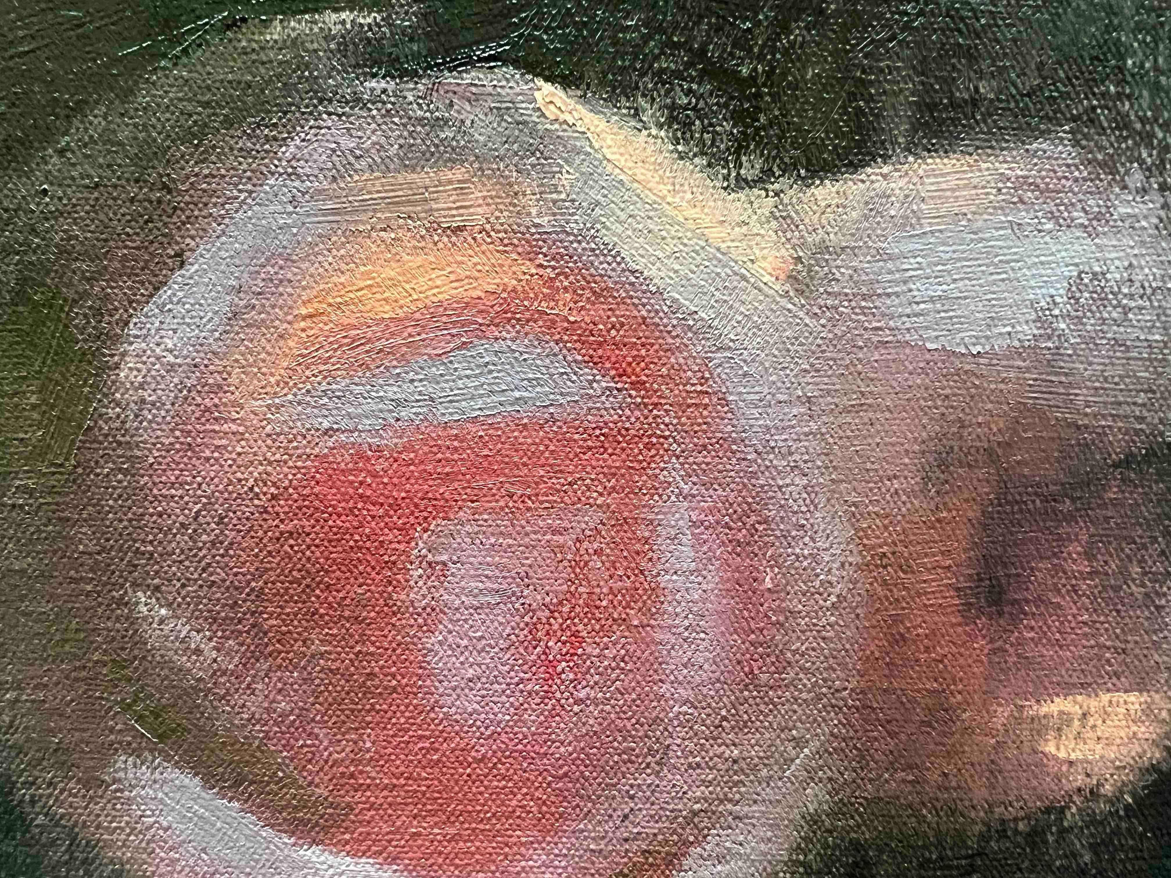 Pintura floral contemporánea pintura al óleo original rosas abstractas en venta 1
