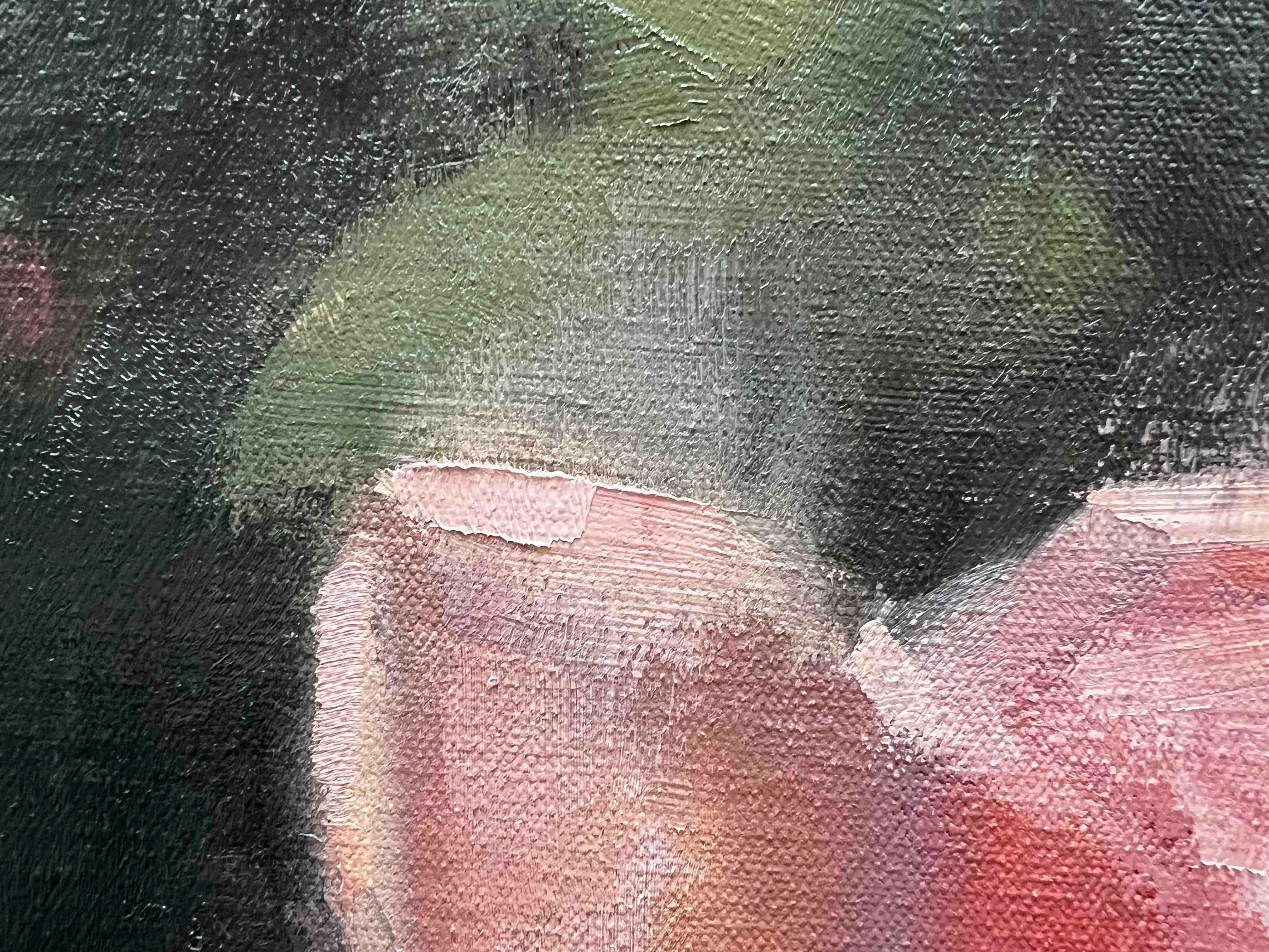 Pintura floral contemporánea pintura al óleo original rosas abstractas en venta 3