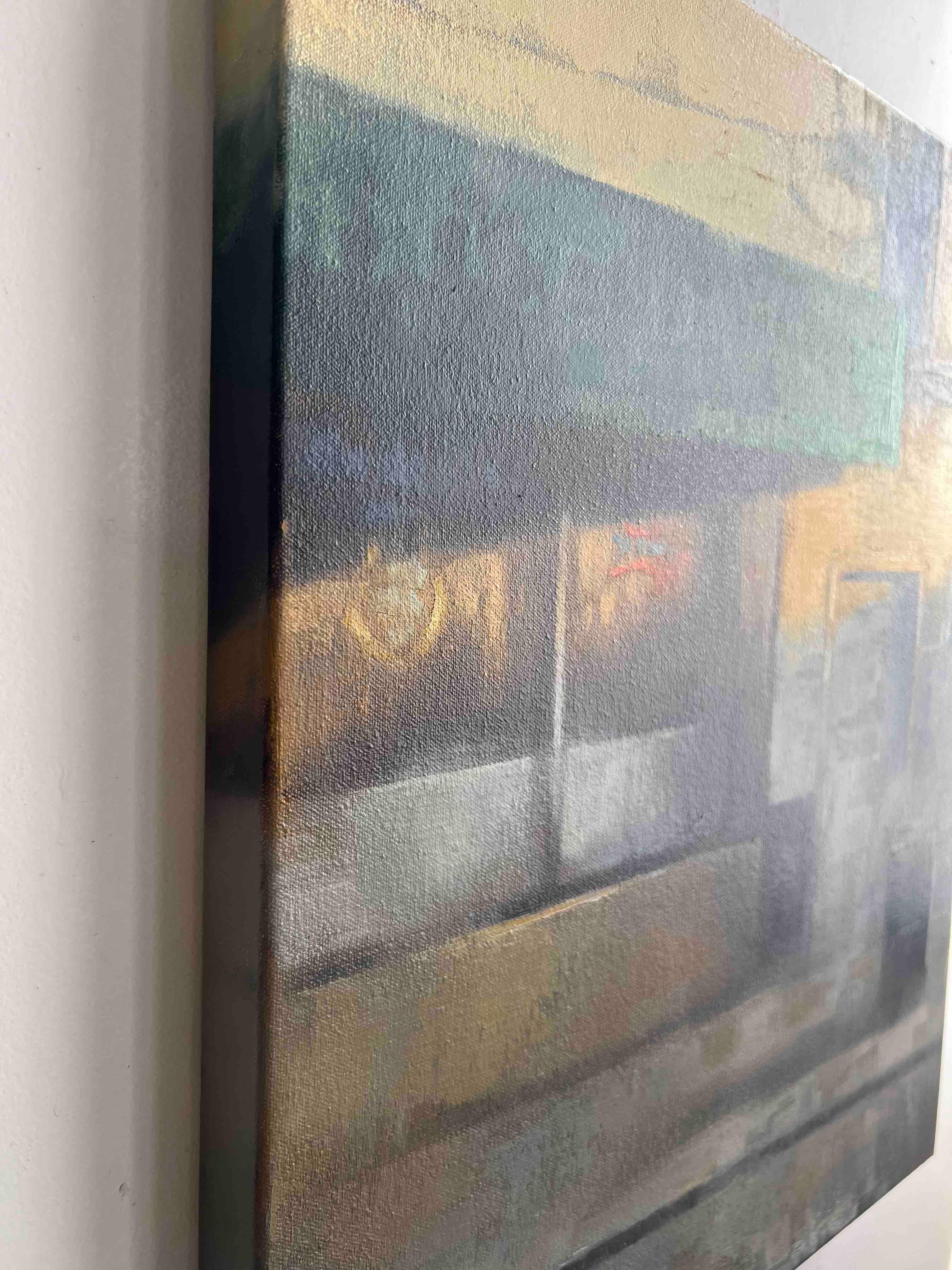 Paisaje urbano pintura al óleo arte urbano original 5