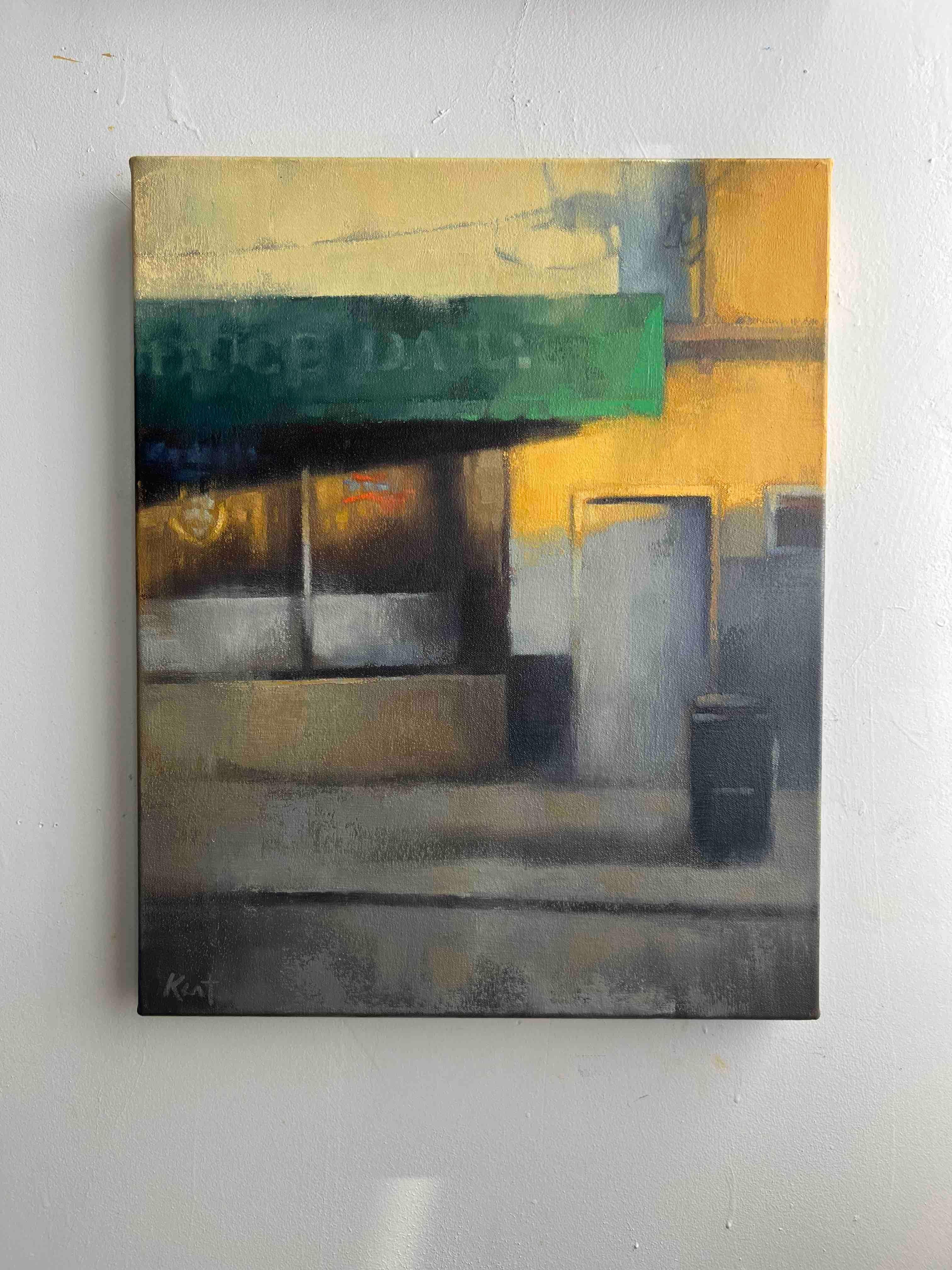 Paisaje urbano pintura al óleo arte urbano original - Painting de Christina Kent