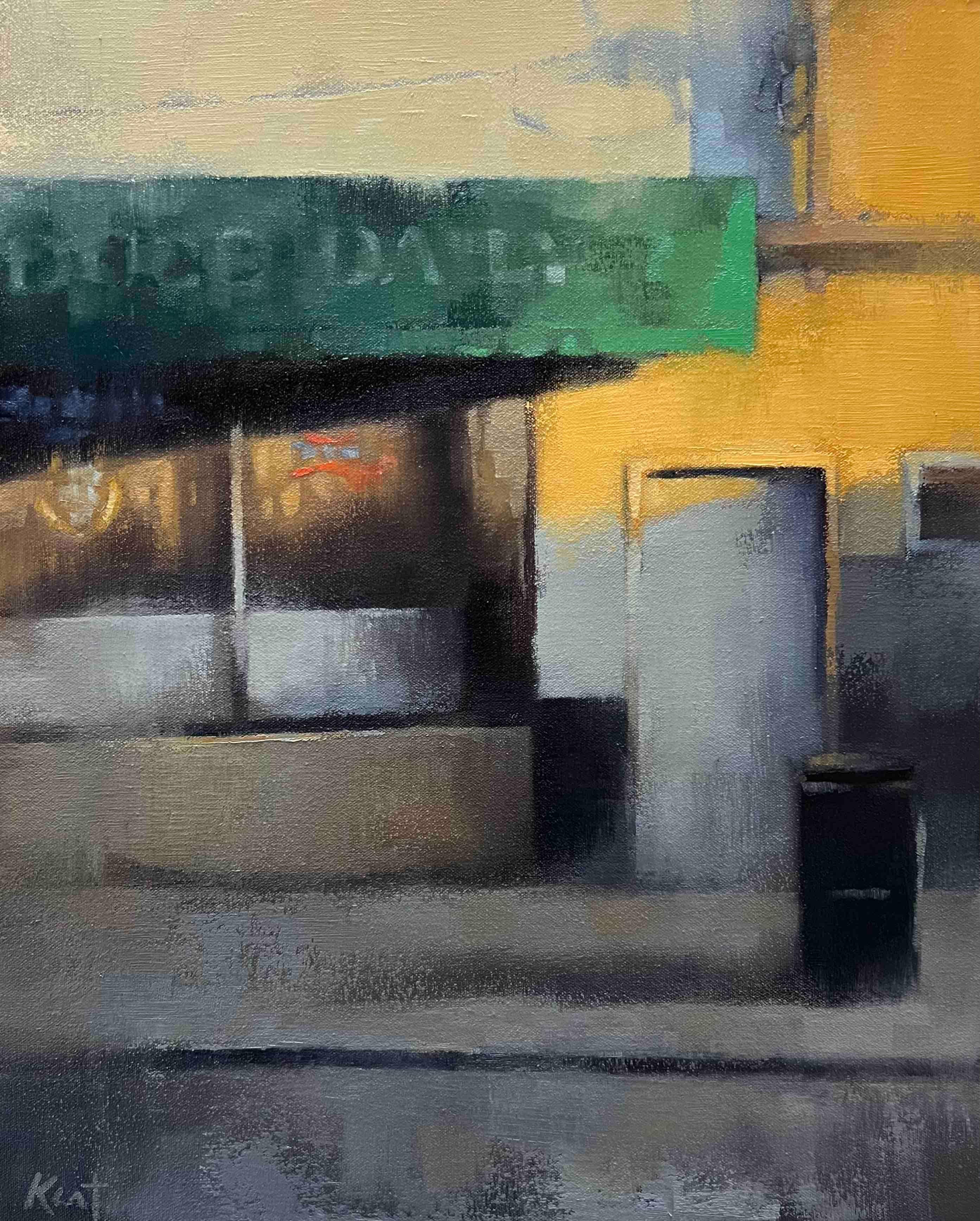 Paisaje urbano pintura al óleo arte urbano original - Painting Realista de Christina Kent