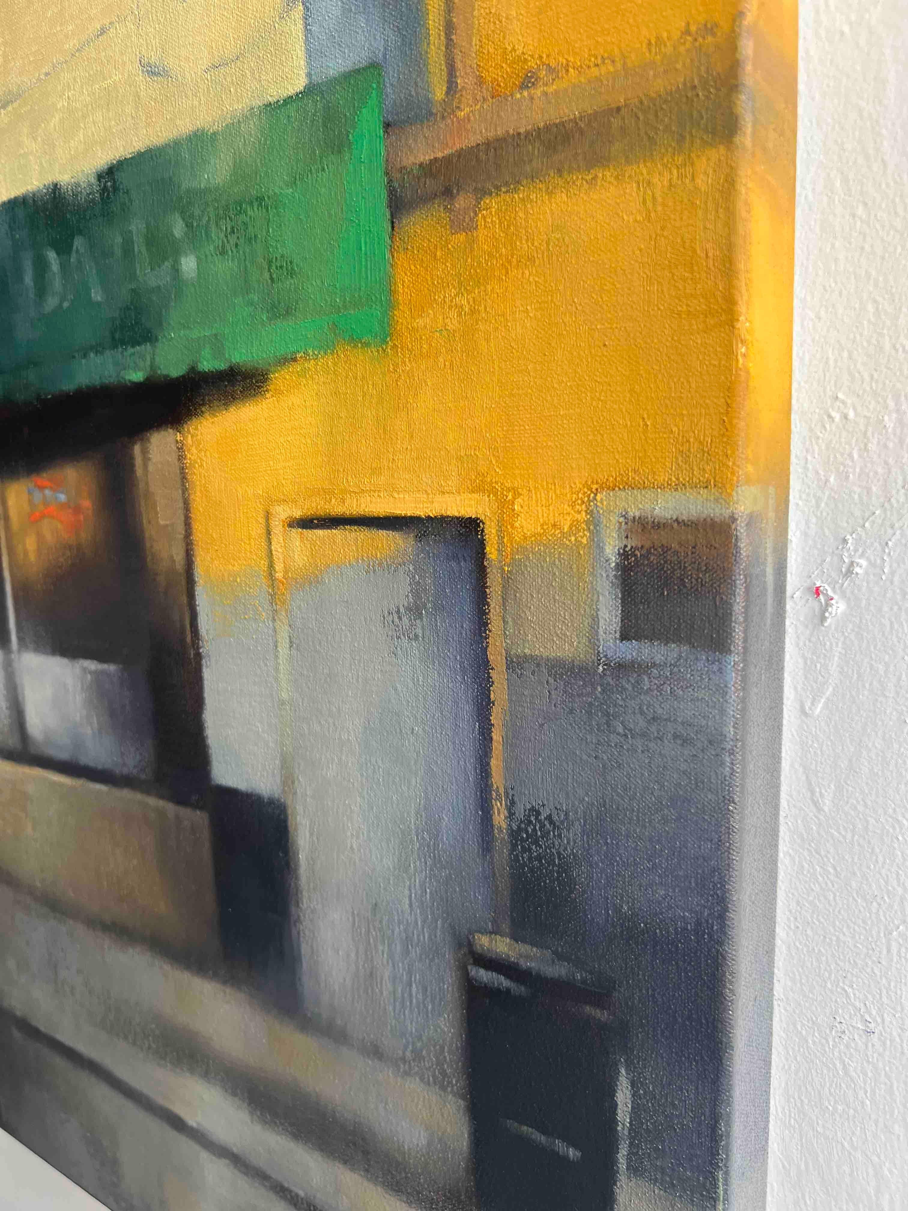 Paisaje urbano pintura al óleo arte urbano original 4