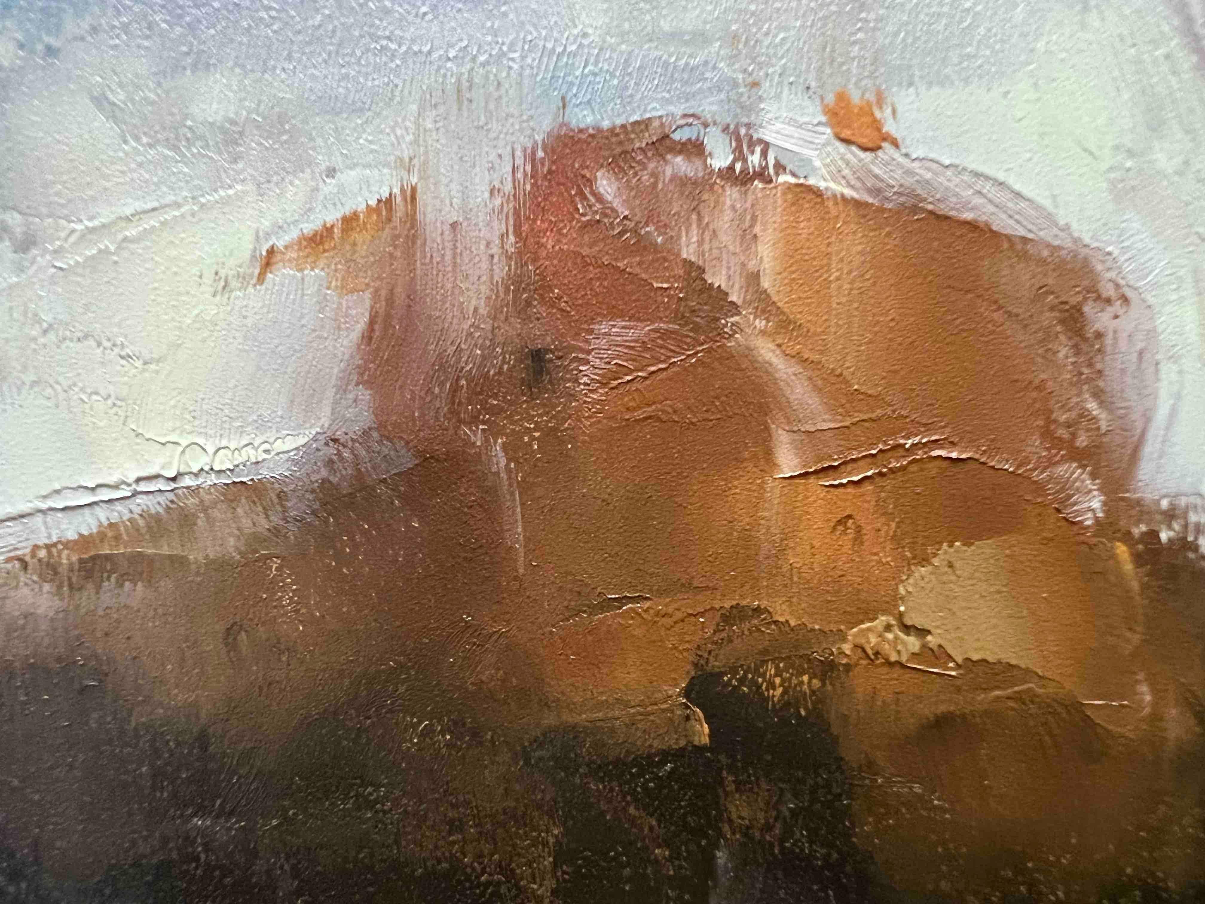 Small original oil painting nature golden hour For Sale 2