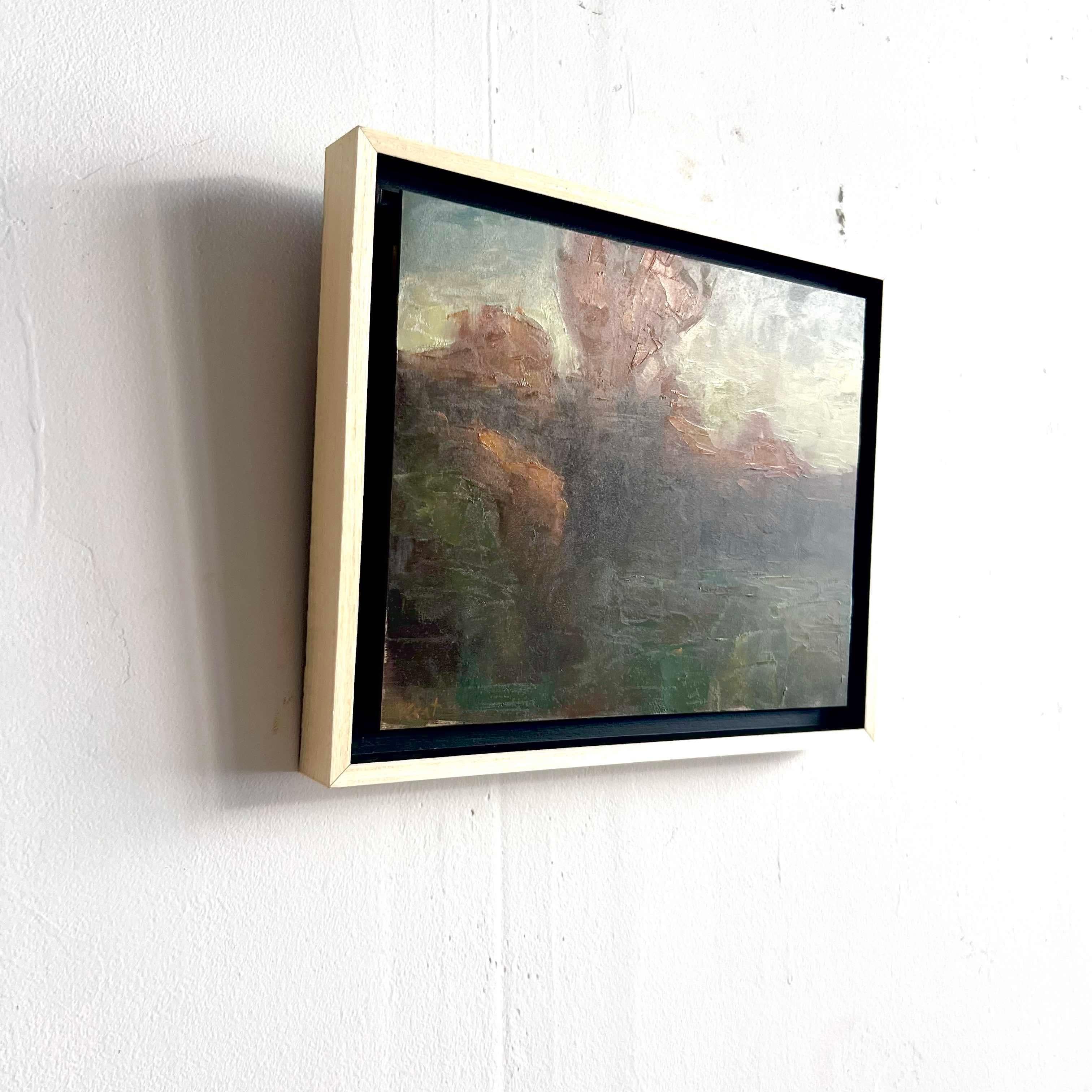 Small original oil painting nature golden hour For Sale 4