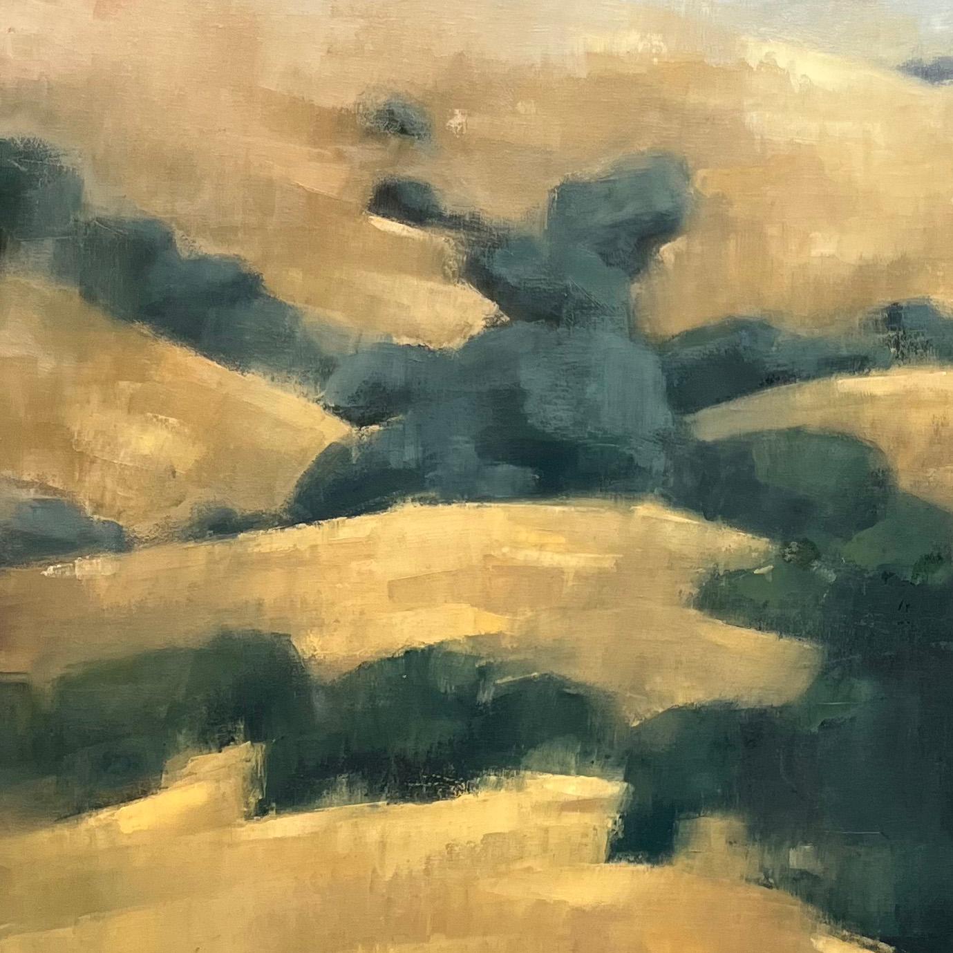 California landscape original oil painting Golden Valleys large-scale painting - Realist Painting by Christina Kent
