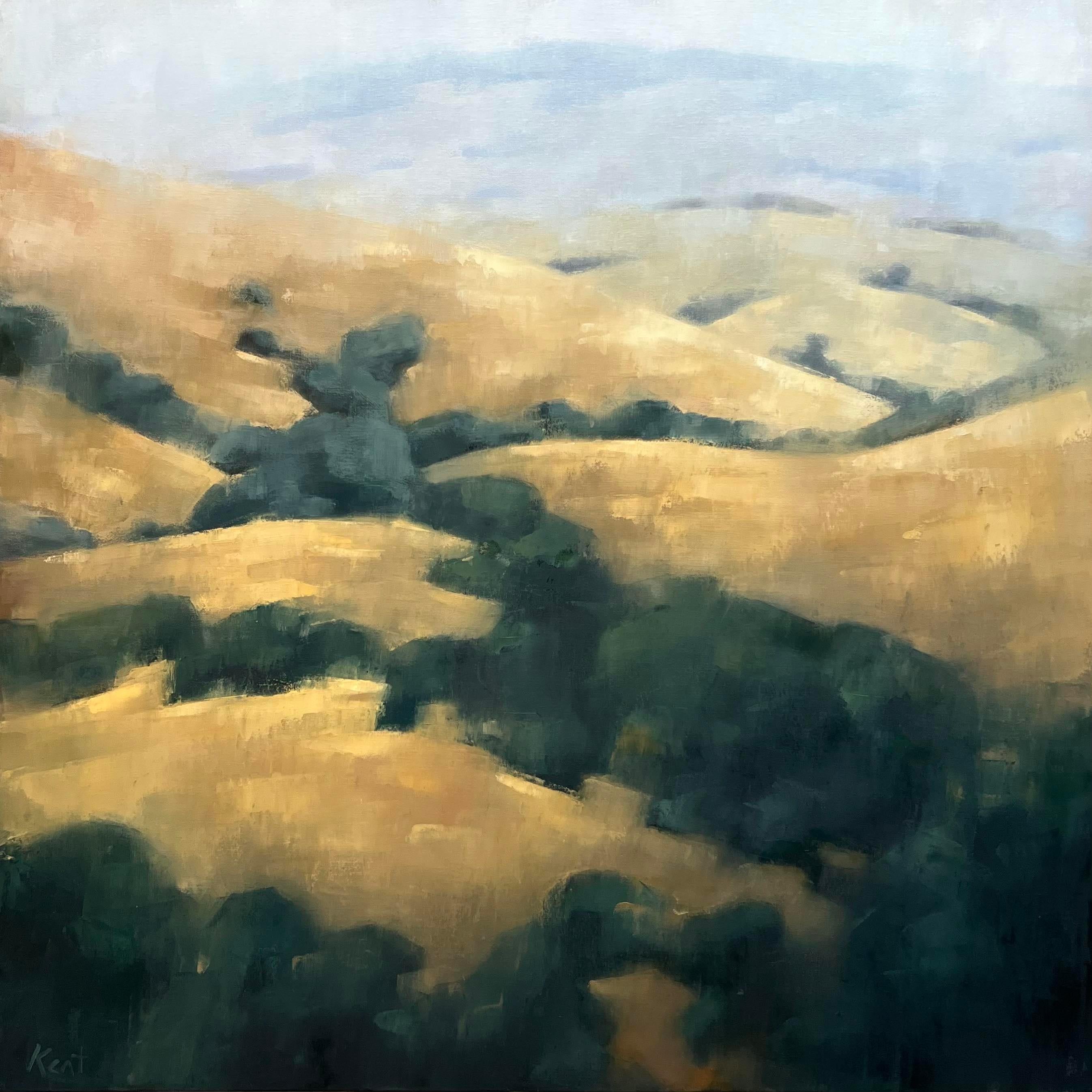 Christina Kent Landscape Painting - California landscape original oil painting Golden Valleys large-scale painting