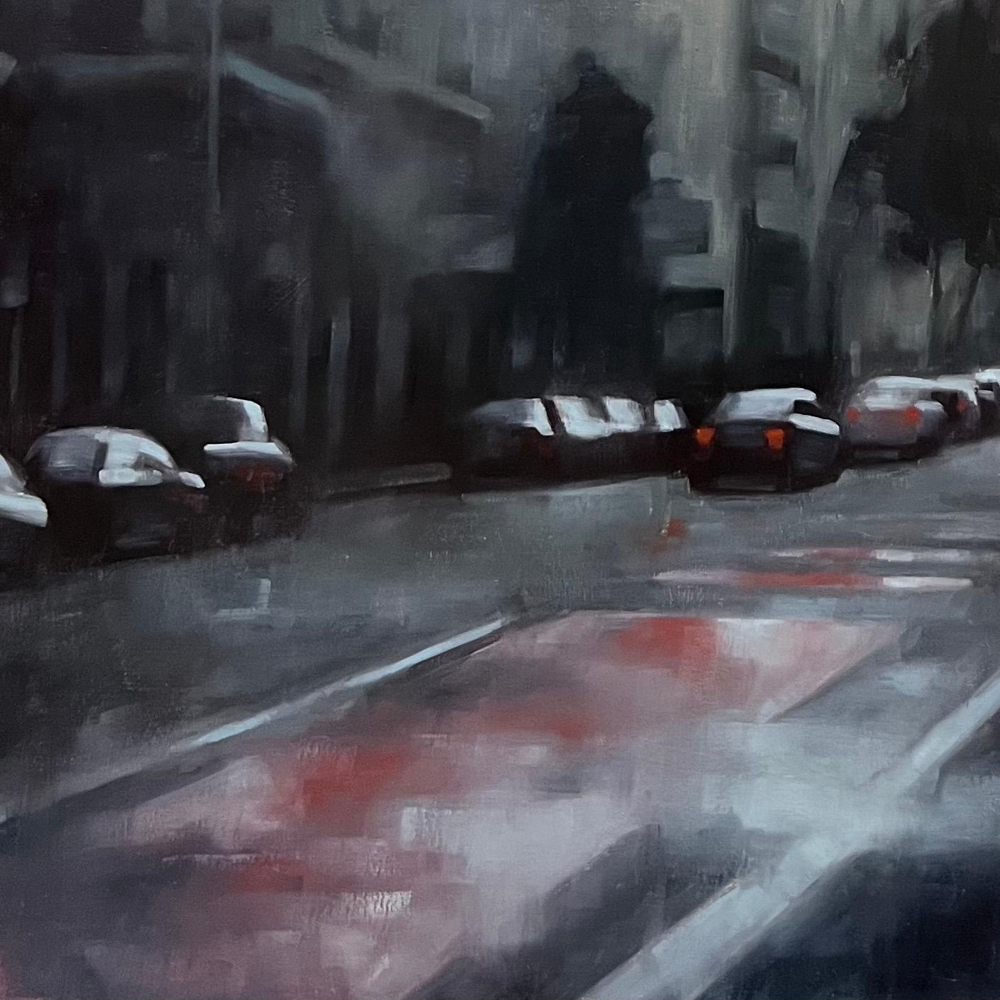 Last Light on Geary – Large Contemporary San Francisco City Oil Painting For Sale 2