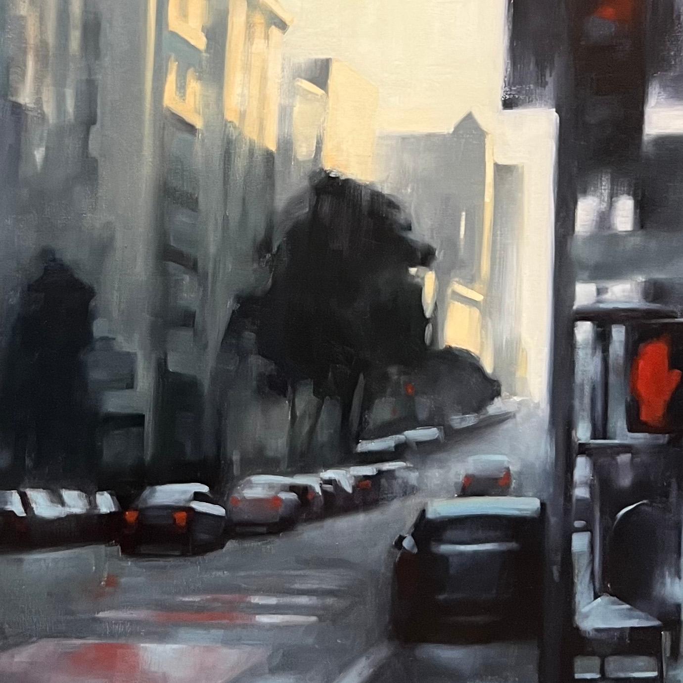 Last Light on Geary – Large Contemporary San Francisco City Oil Painting For Sale 3