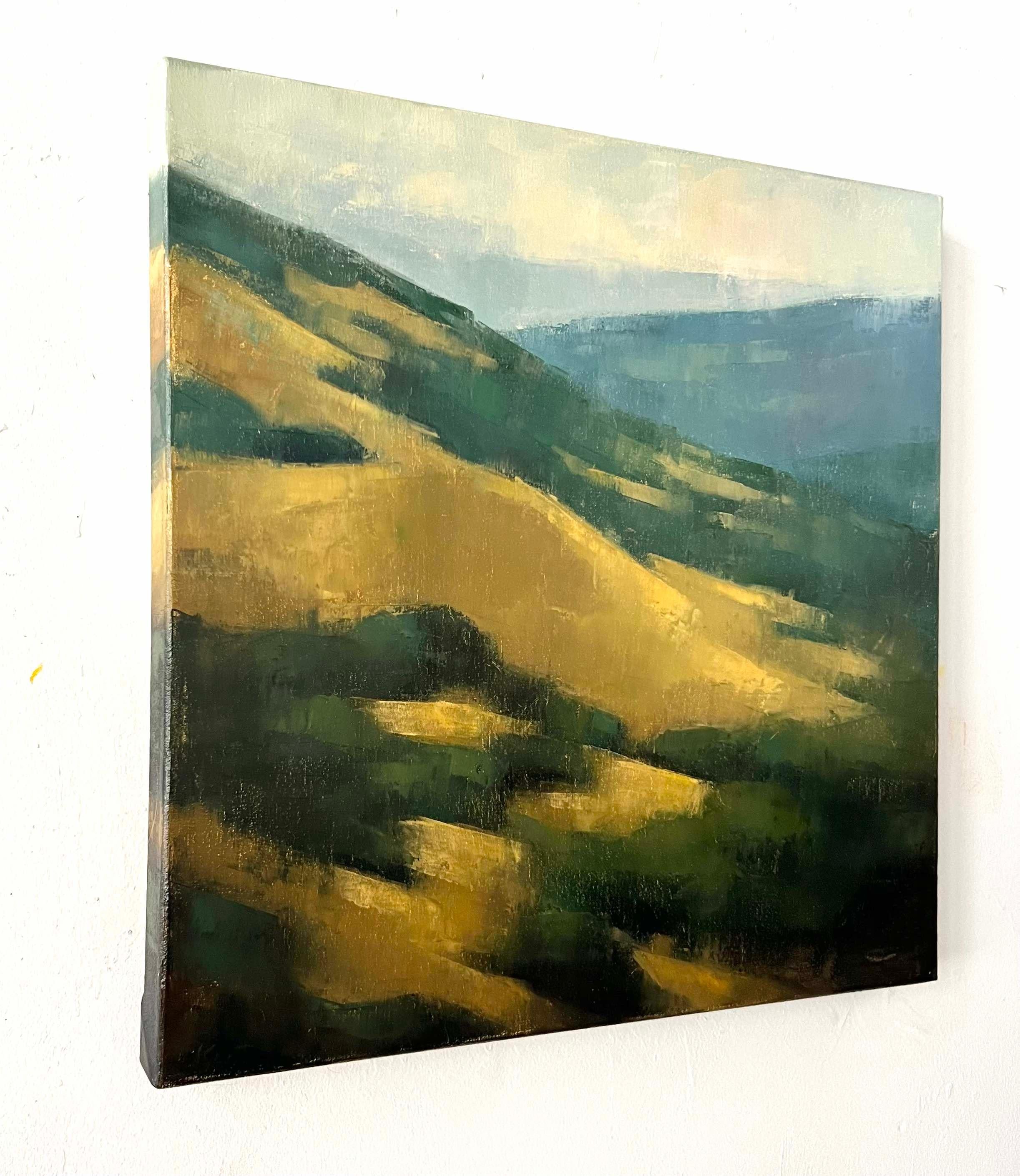 paisaje californiano pintura al óleo original zona de la bahía arte original - Landscape Painting Beige de Christina Kent