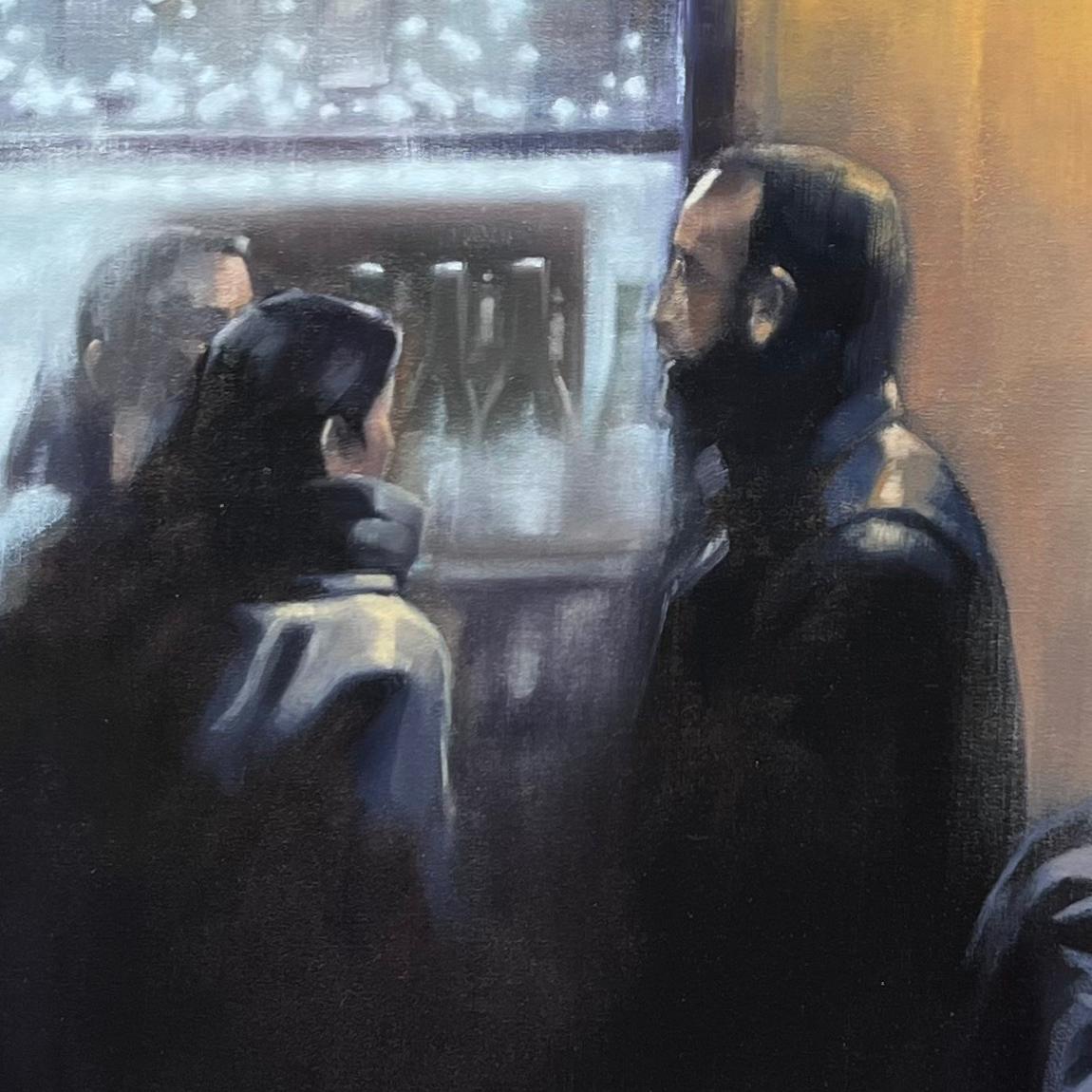 Peinture à l'huile originale scène de ville urbaine peinture figurative contemporaine - Réalisme Painting par Christina Kent