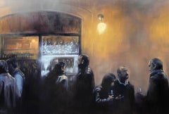 Peinture à l'huile originale scène de ville urbaine peinture figurative contemporaine