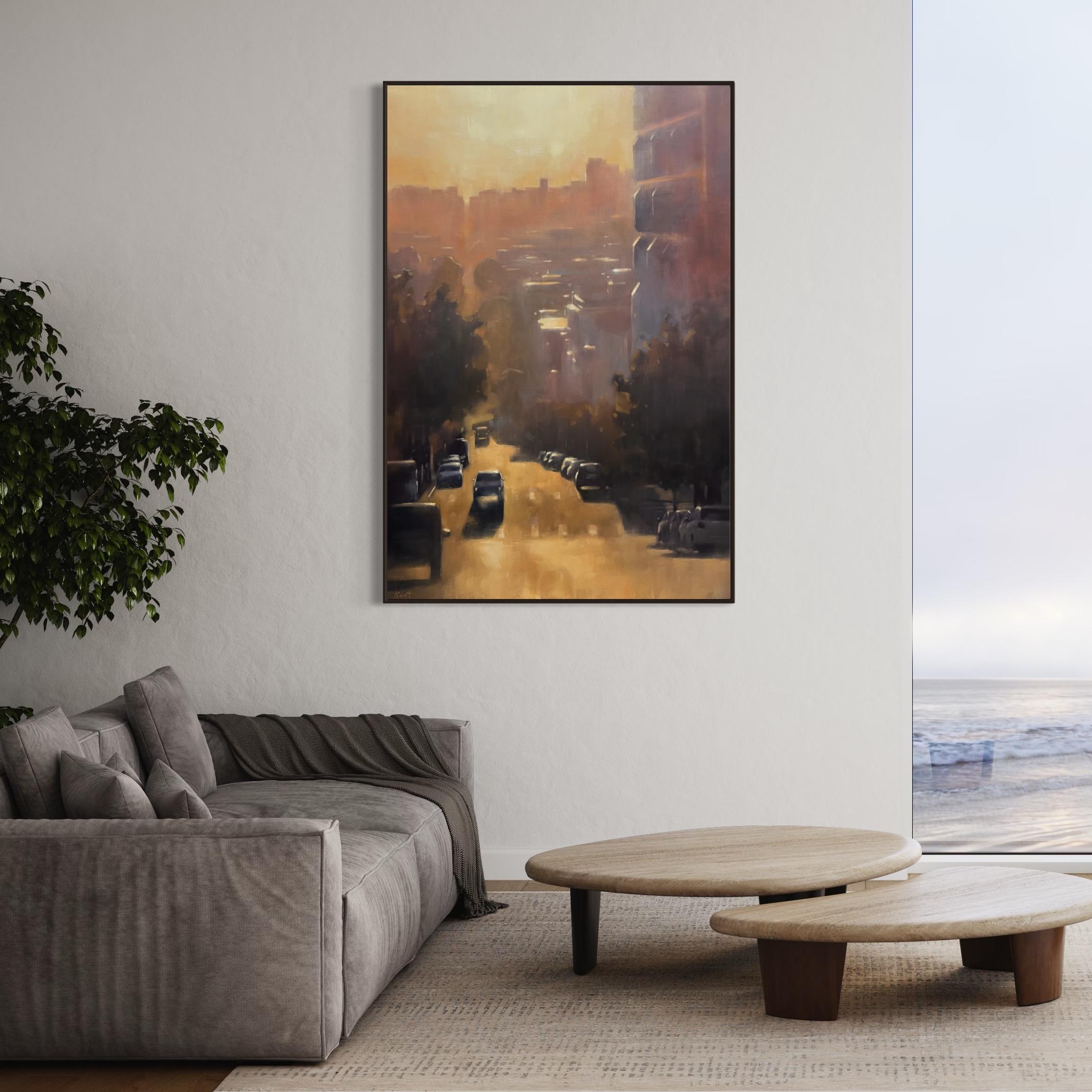 San Francisco cityscape original oil painting large-scale - Painting by Christina Kent
